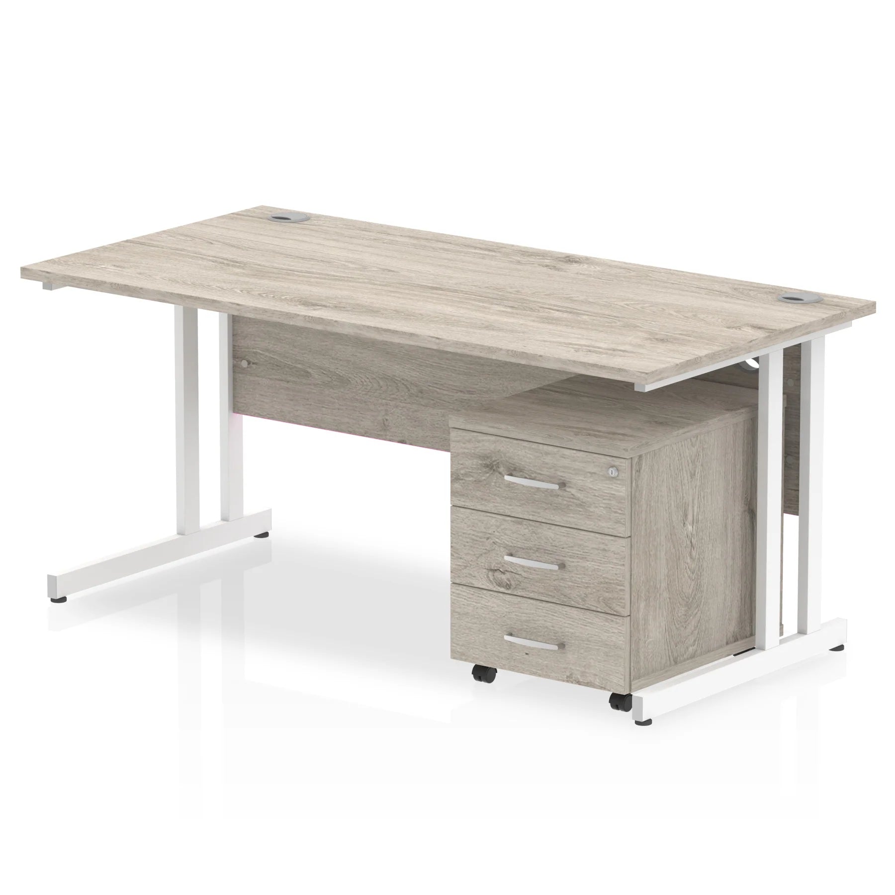 Impulse 1600mm Cantilever Straight Desk With Mobile Pedestal Bundle DY