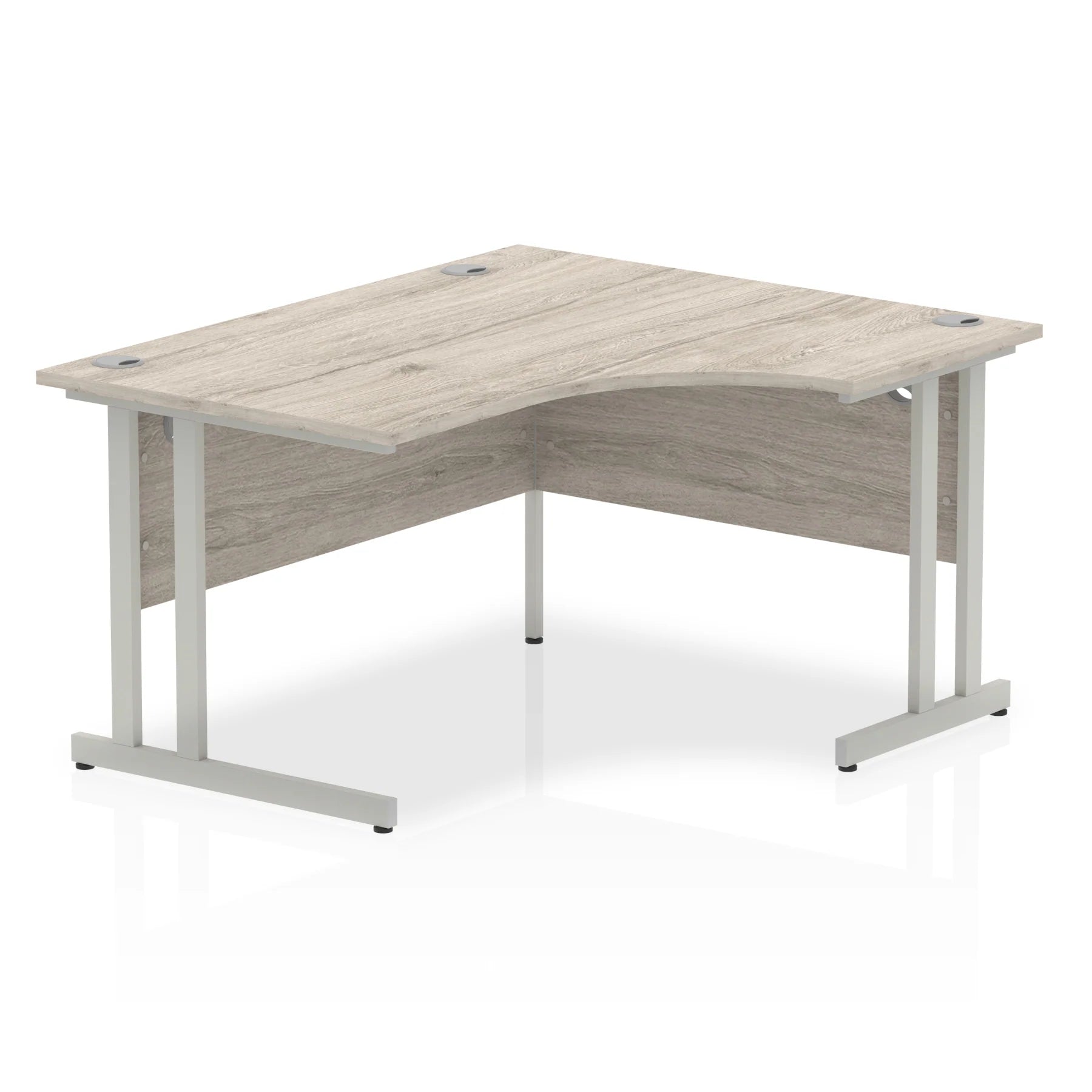 Impulse Crescent Desk Cantilever Leg in Grey Oak DY