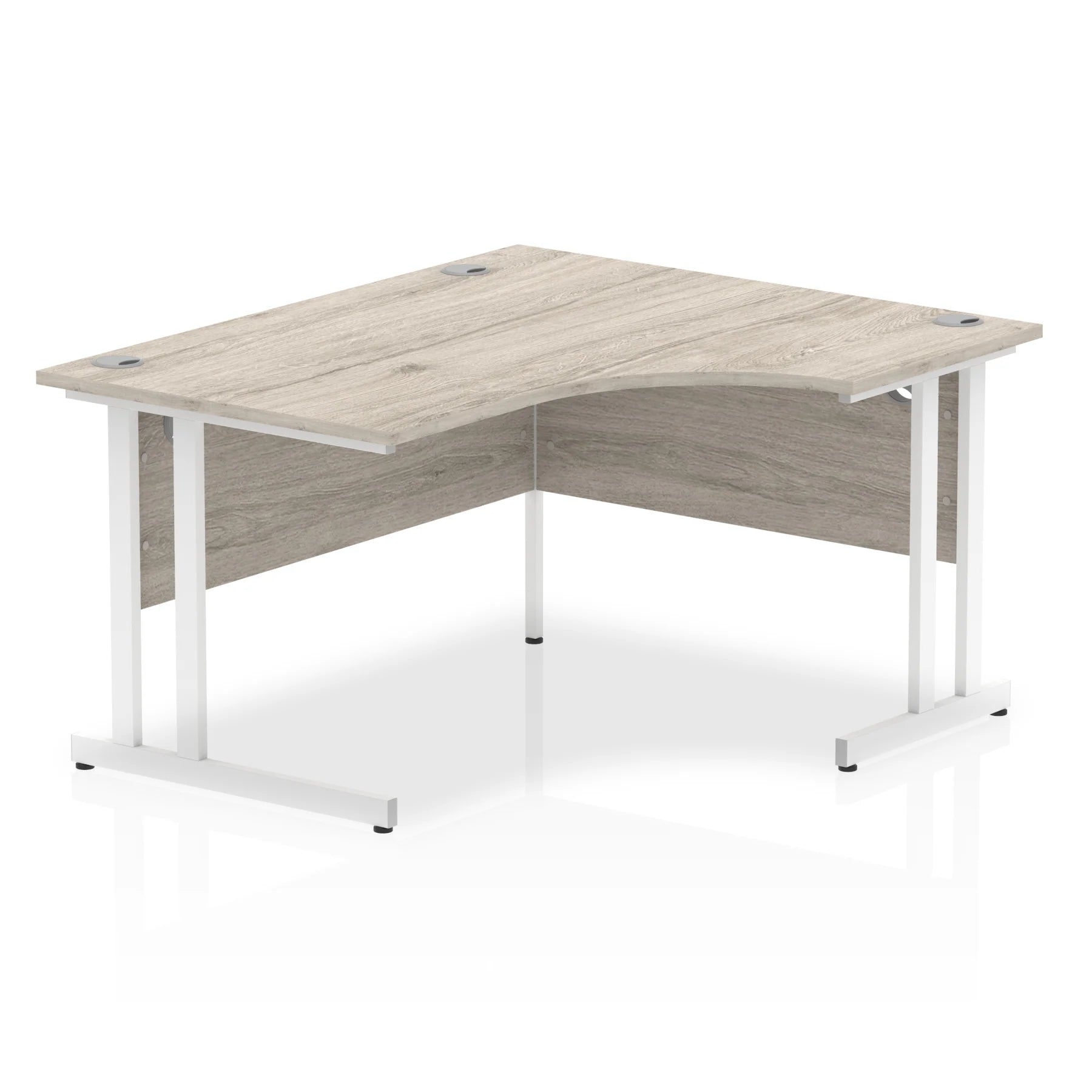 Impulse Crescent Desk Cantilever Leg in Grey Oak DY