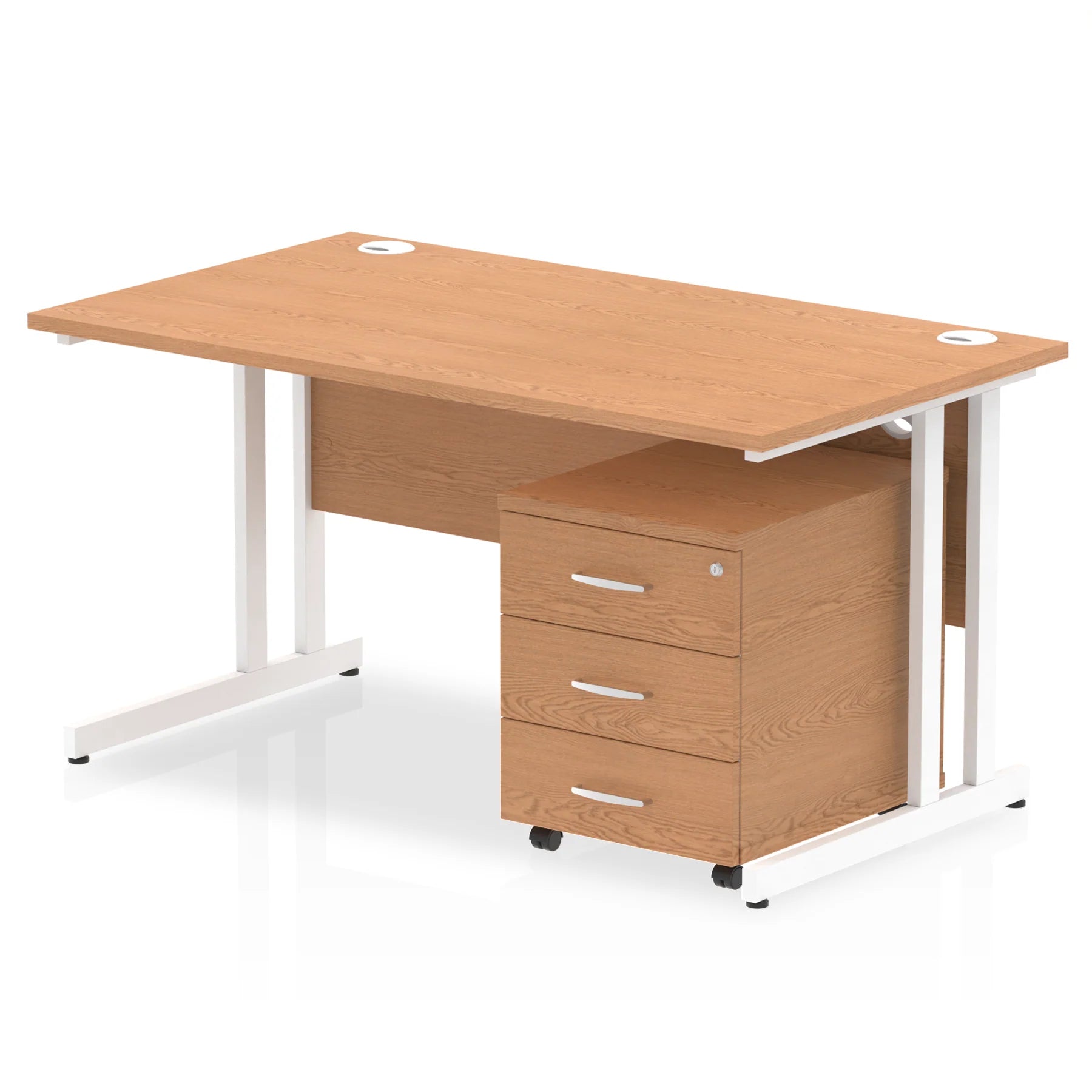 Impulse 1400mm Cantilever Straight Desk With Mobile Pedestal Bundle DY