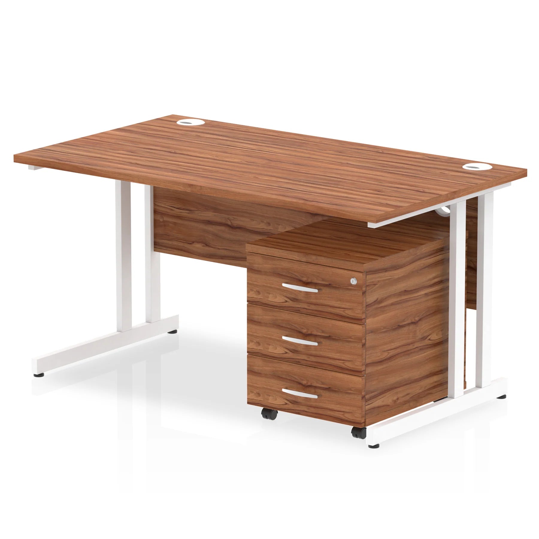 Impulse 1400mm Cantilever Straight Desk With Mobile Pedestal Bundle DY
