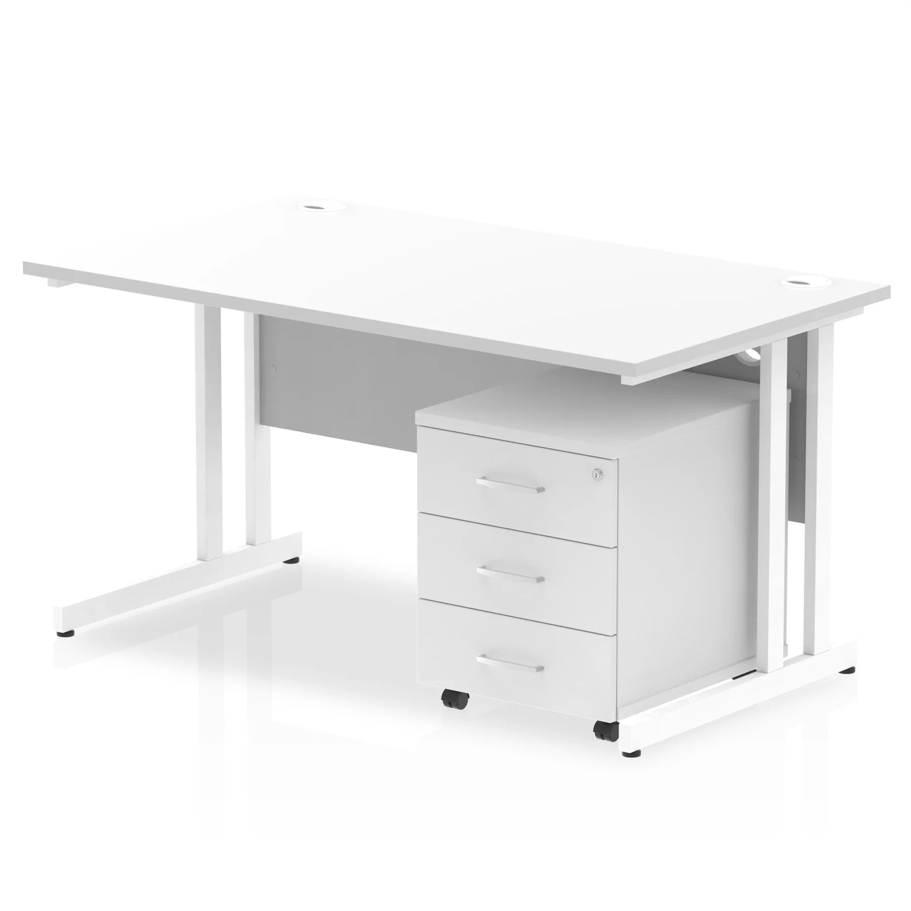 Impulse 1400mm Cantilever Straight Desk With Mobile Pedestal Bundle DY