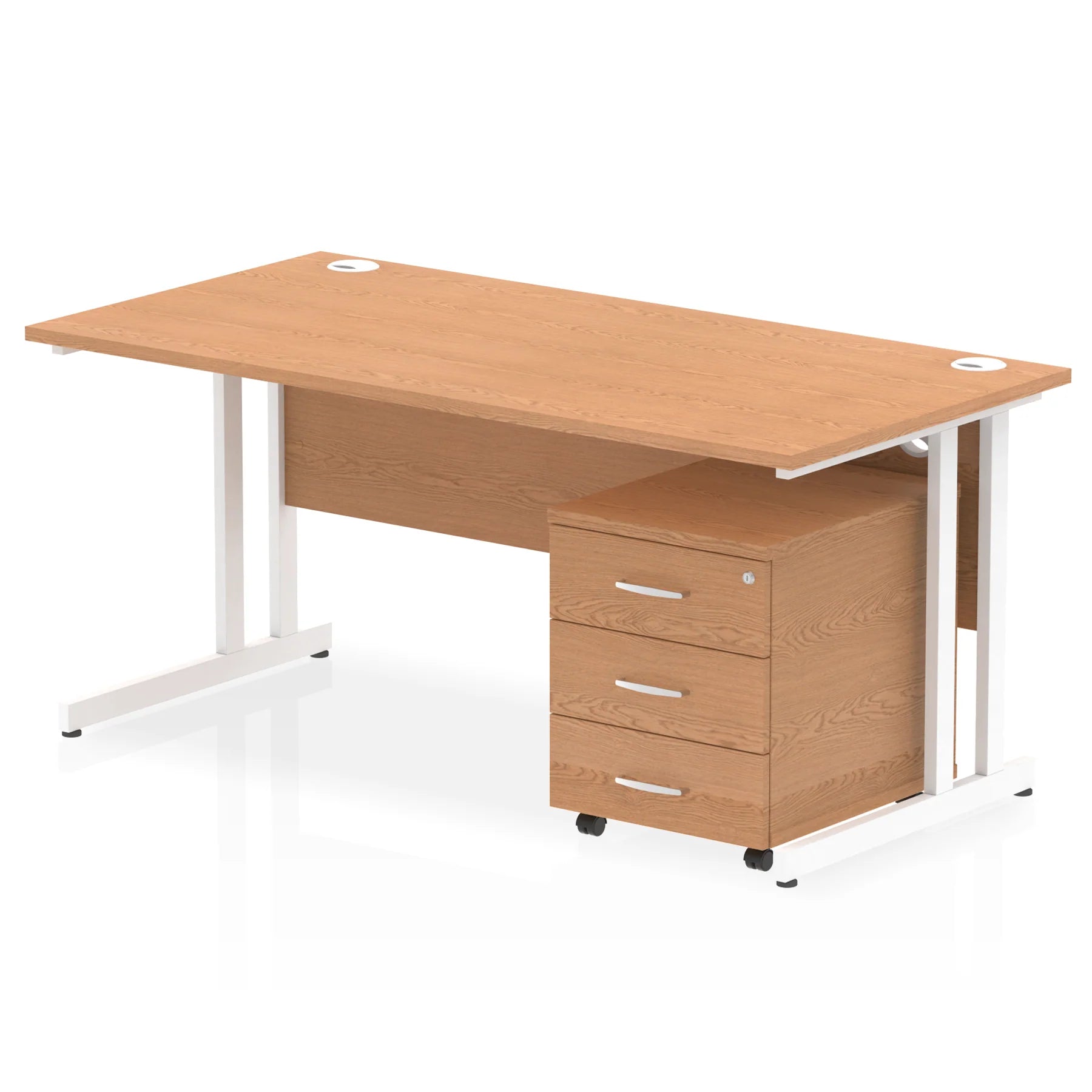 Impulse 1600mm Cantilever Straight Desk With Mobile Pedestal Bundle DY