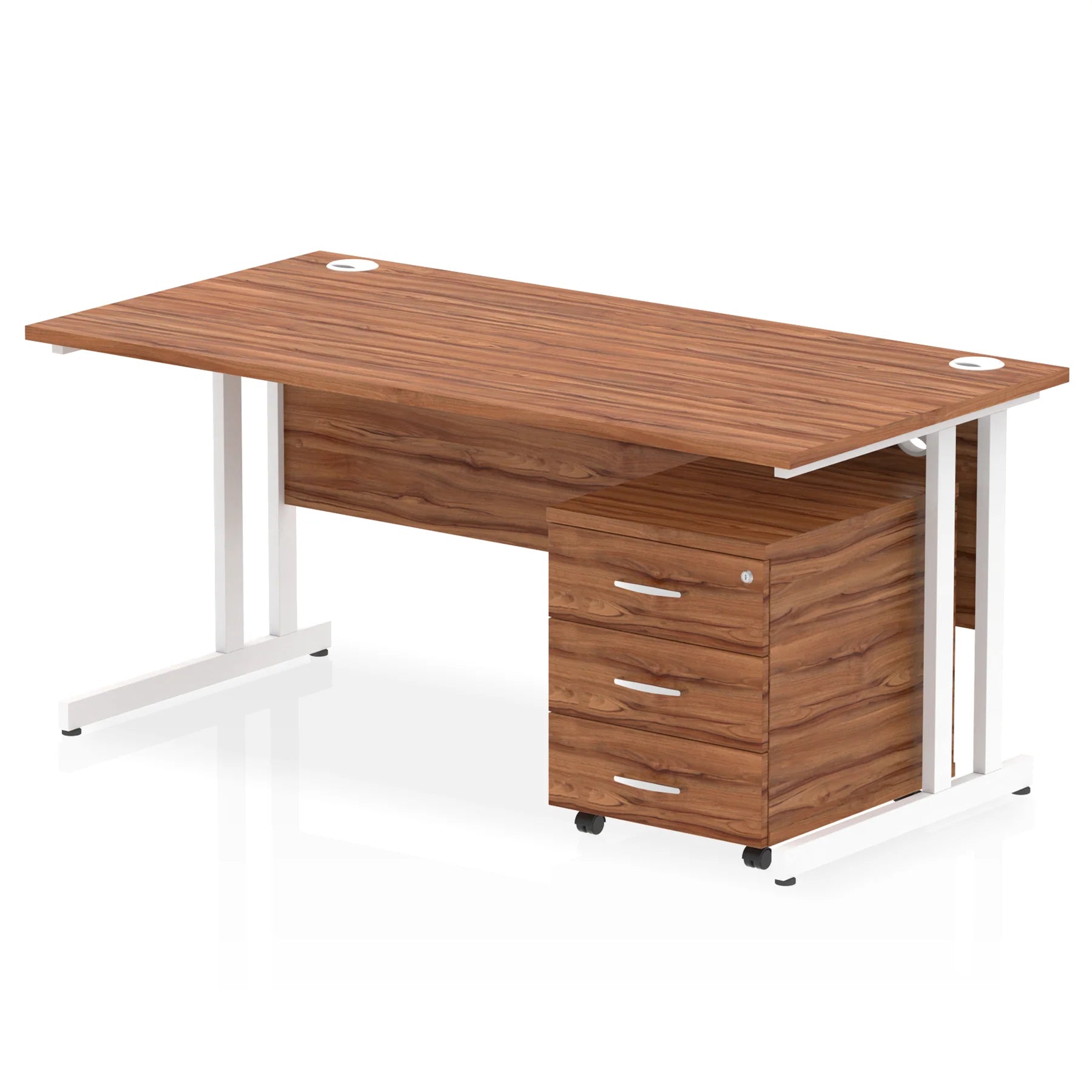 Impulse 1600mm Cantilever Straight Desk With Mobile Pedestal Bundle DY