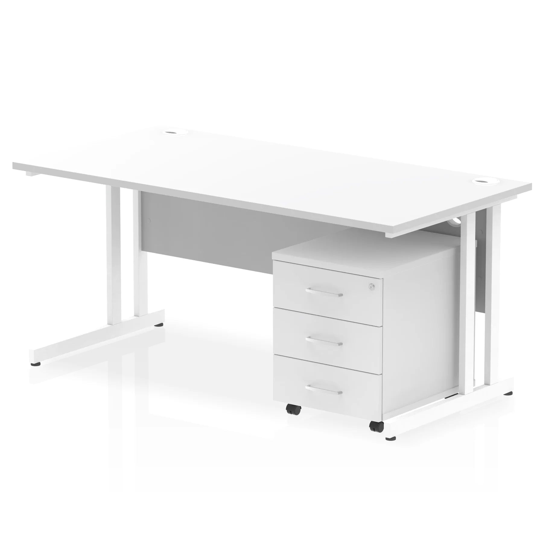 Impulse 1600mm Cantilever Straight Desk With Mobile Pedestal Bundle DY