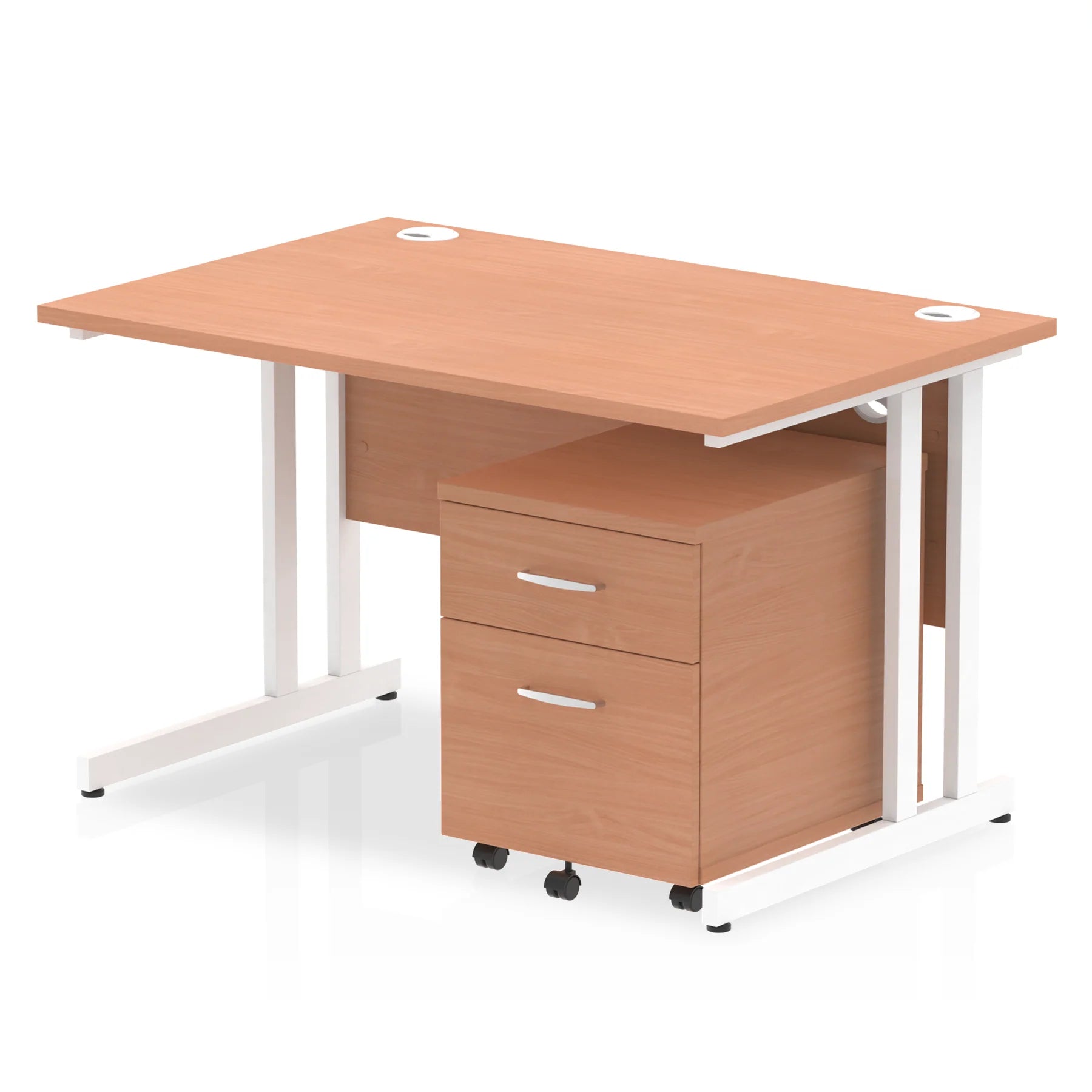 Impulse 1200mm Cantilever Straight Desk With Mobile Pedestal Bundle DY