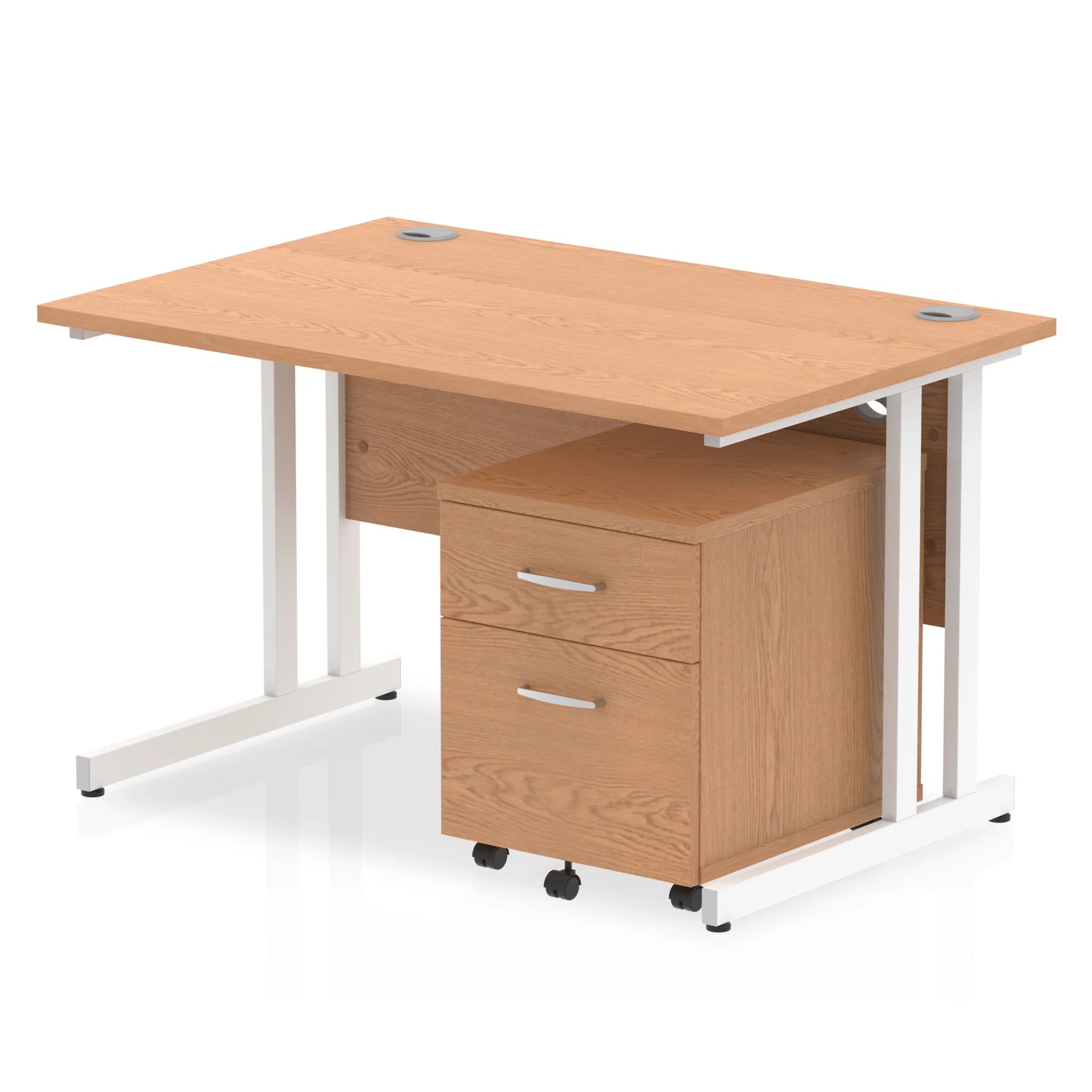 Impulse 1200mm Cantilever Straight Desk With Mobile Pedestal Bundle DY