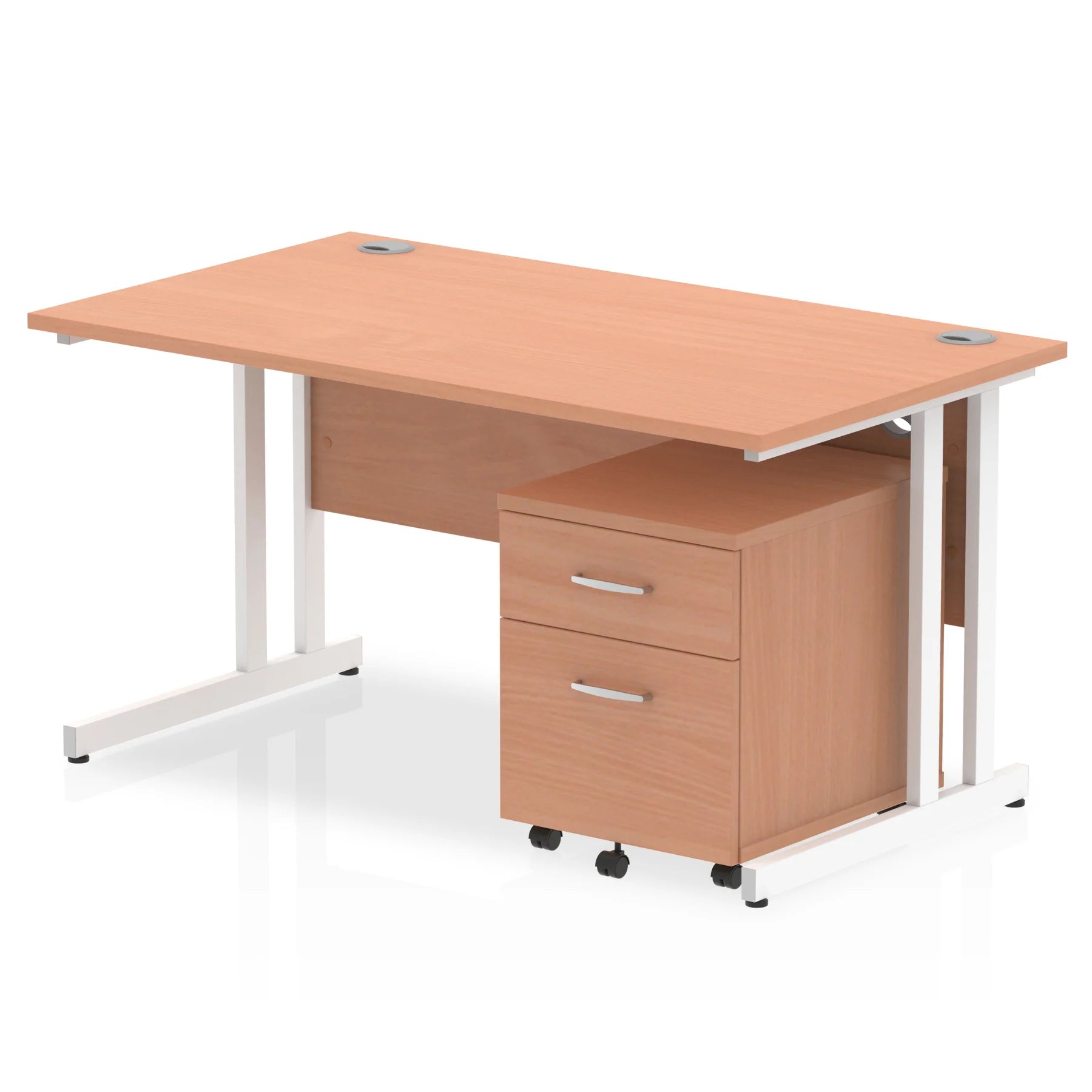 Impulse 1400mm Cantilever Straight Desk With Mobile Pedestal Bundle DY