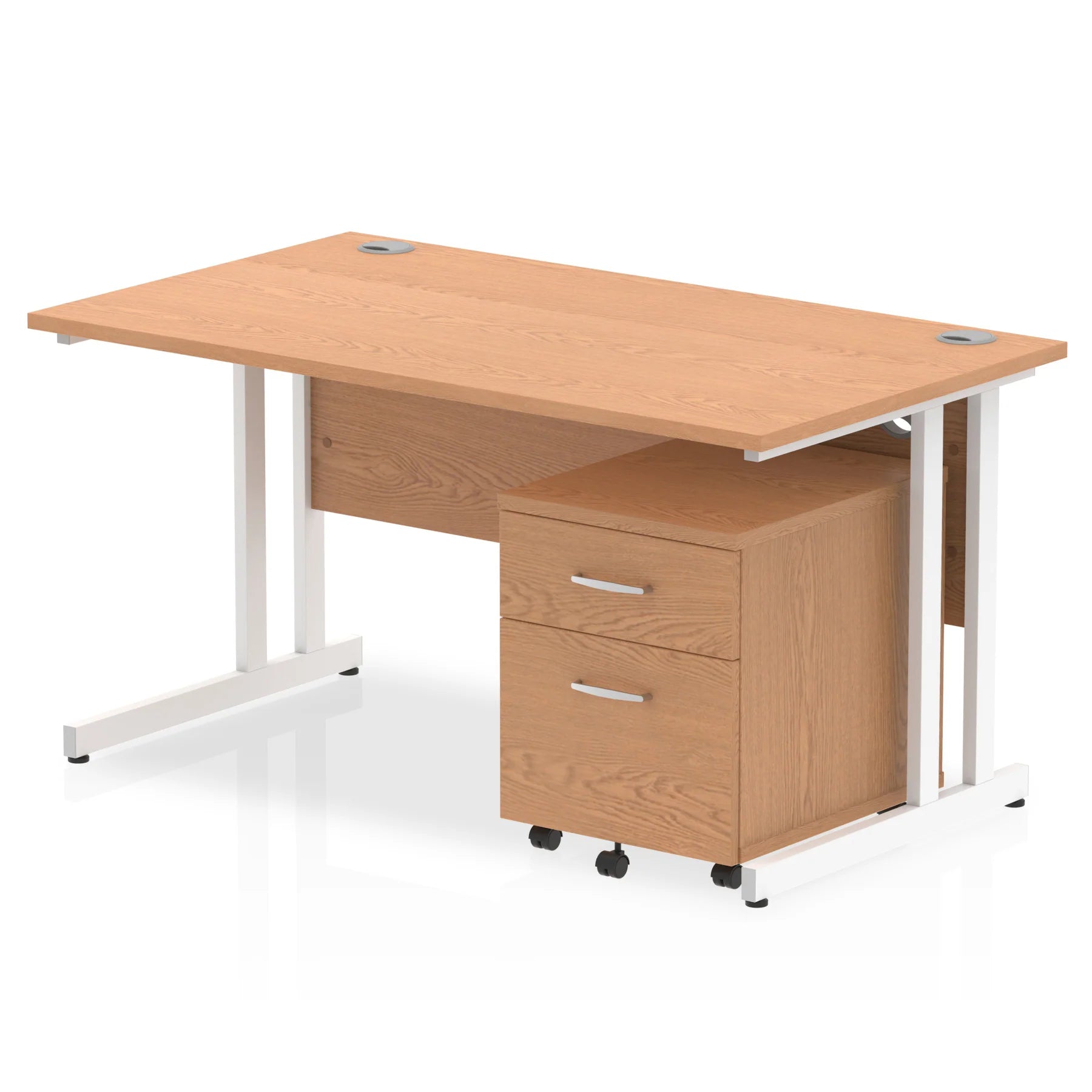 Impulse 1400mm Cantilever Straight Desk With Mobile Pedestal Bundle DY