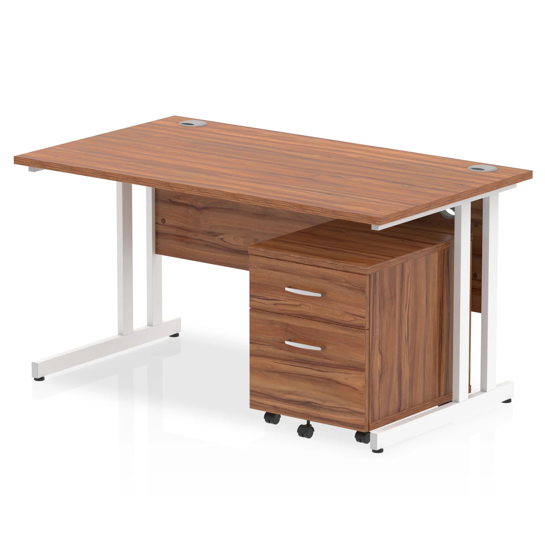 Impulse 1400mm Cantilever Straight Desk With Mobile Pedestal Bundle DY