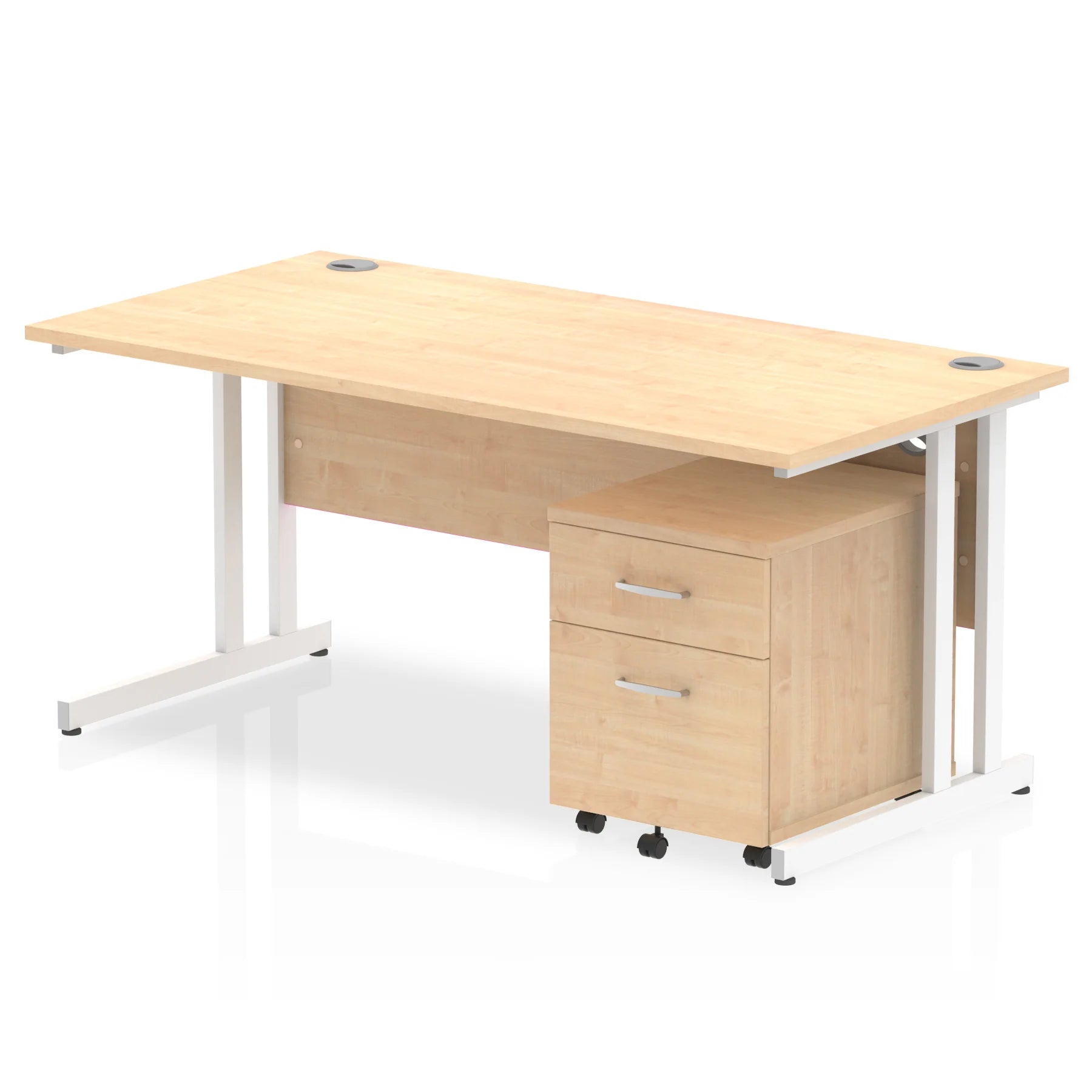 Impulse 1600mm Cantilever Straight Desk With Mobile Pedestal Bundle DY
