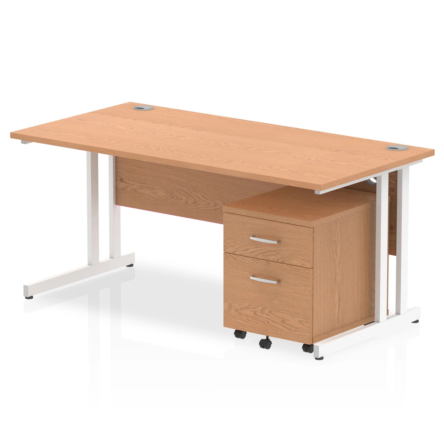 Impulse 1600mm Cantilever Straight Desk With Mobile Pedestal Bundle DY
