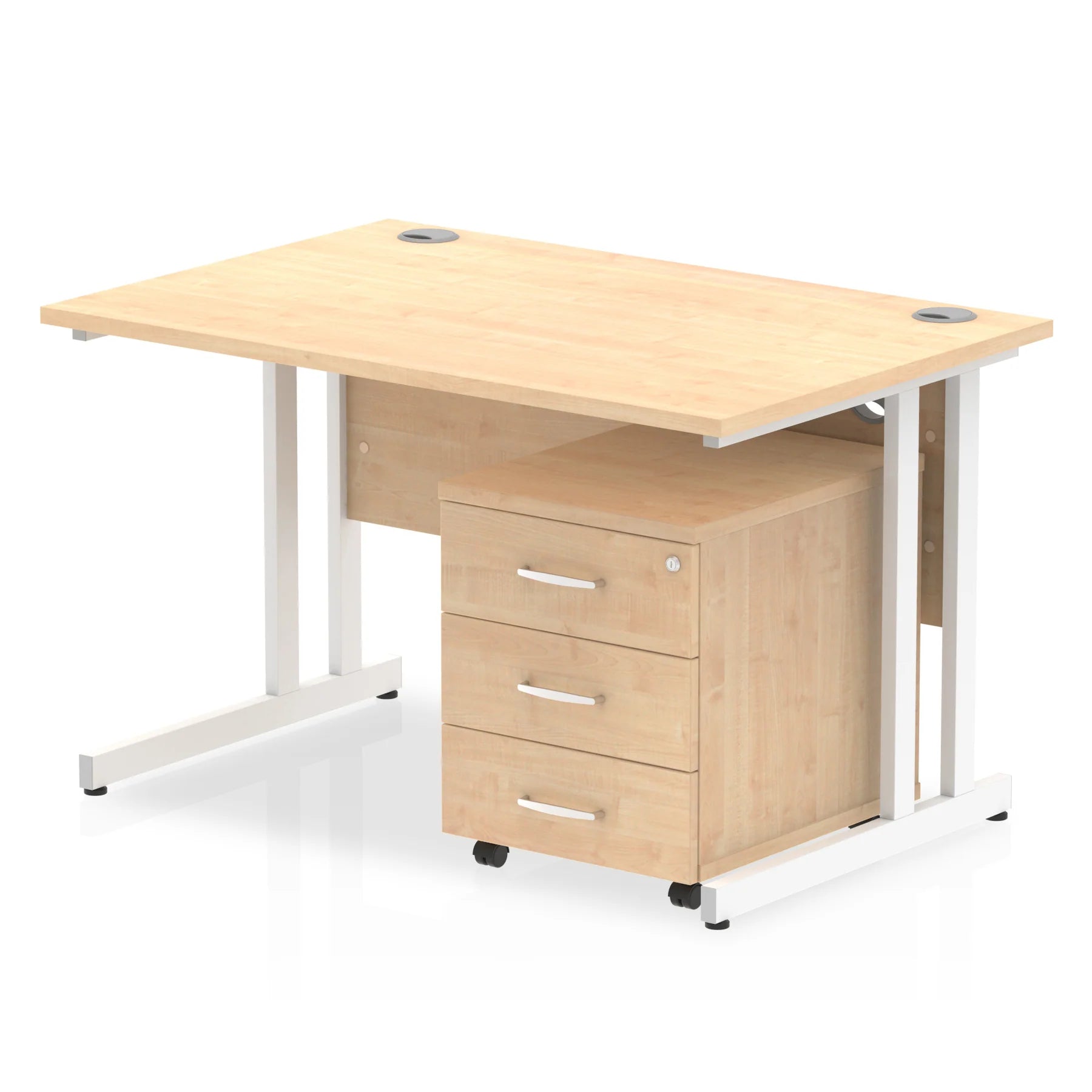 Impulse 1200mm Cantilever Straight Desk With Mobile Pedestal Bundle DY