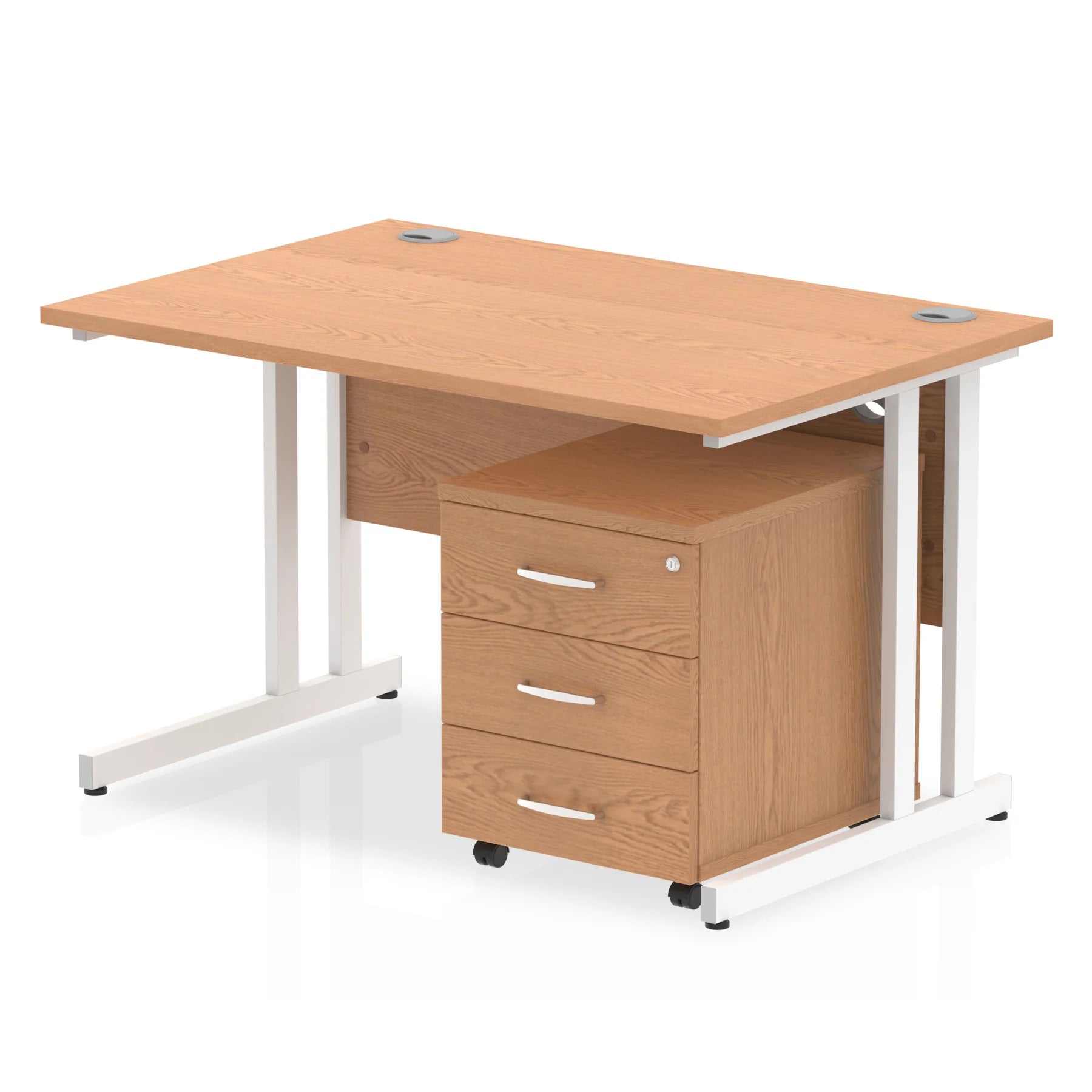 Impulse 1200mm Cantilever Straight Desk With Mobile Pedestal Bundle DY