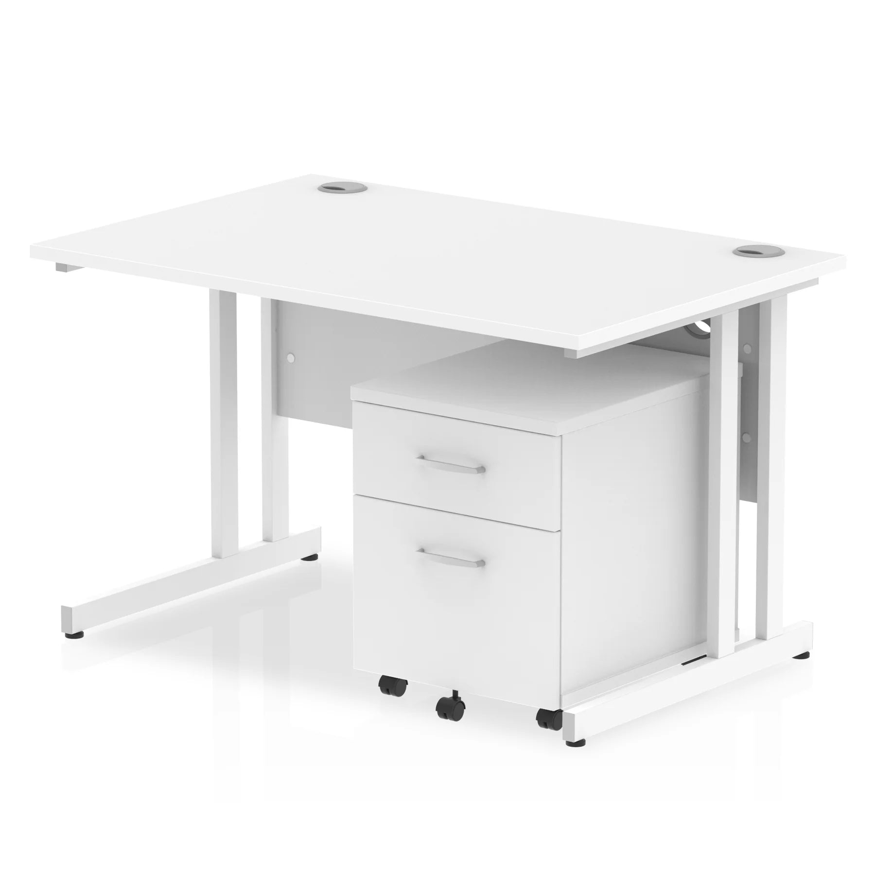 Impulse 1200mm Cantilever Straight Desk With Mobile Pedestal Bundle DY