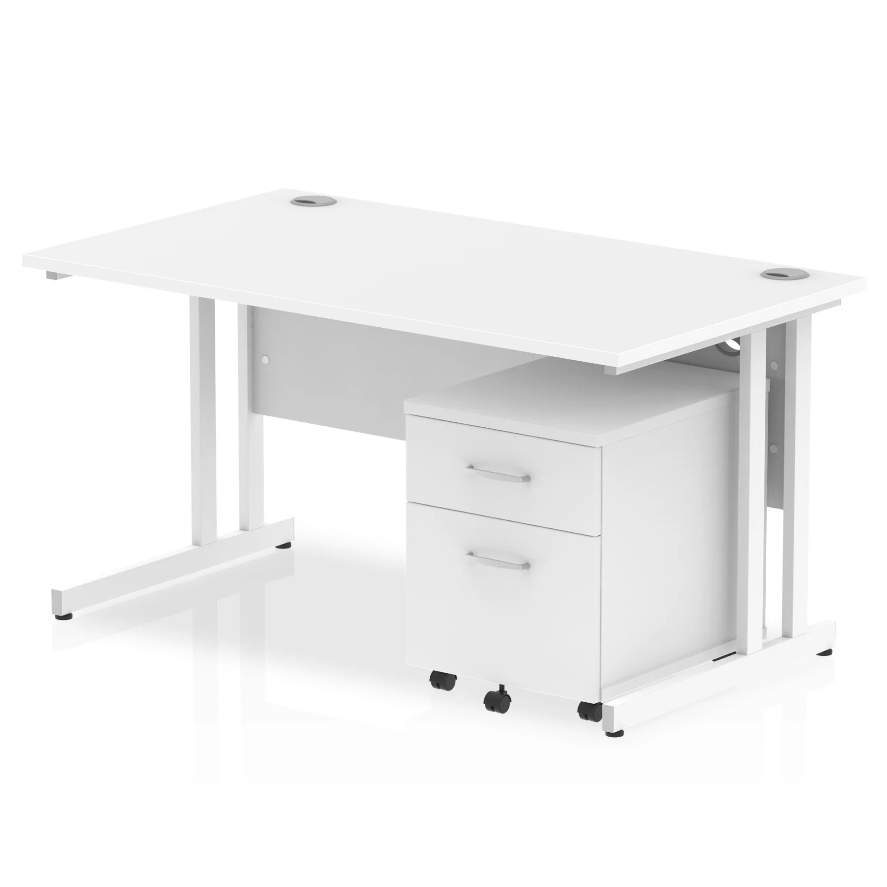 Impulse 1400mm Cantilever Straight Desk With Mobile Pedestal Bundle DY