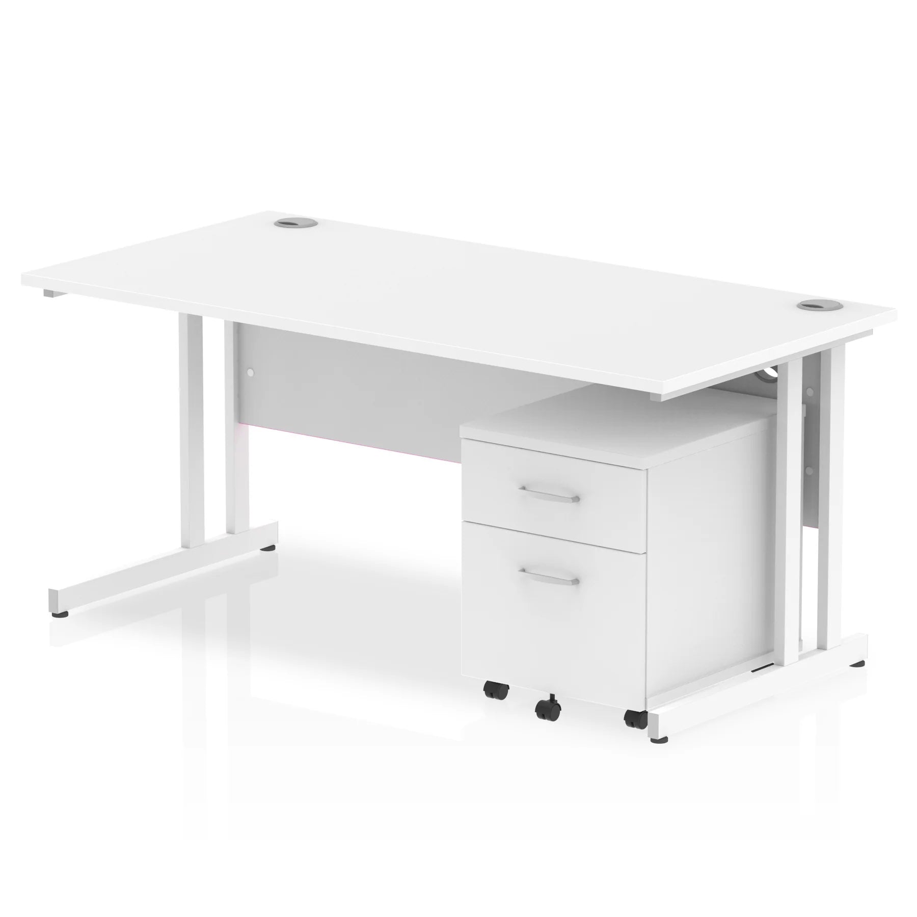 Impulse 1600mm Cantilever Straight Desk With Mobile Pedestal Bundle DY