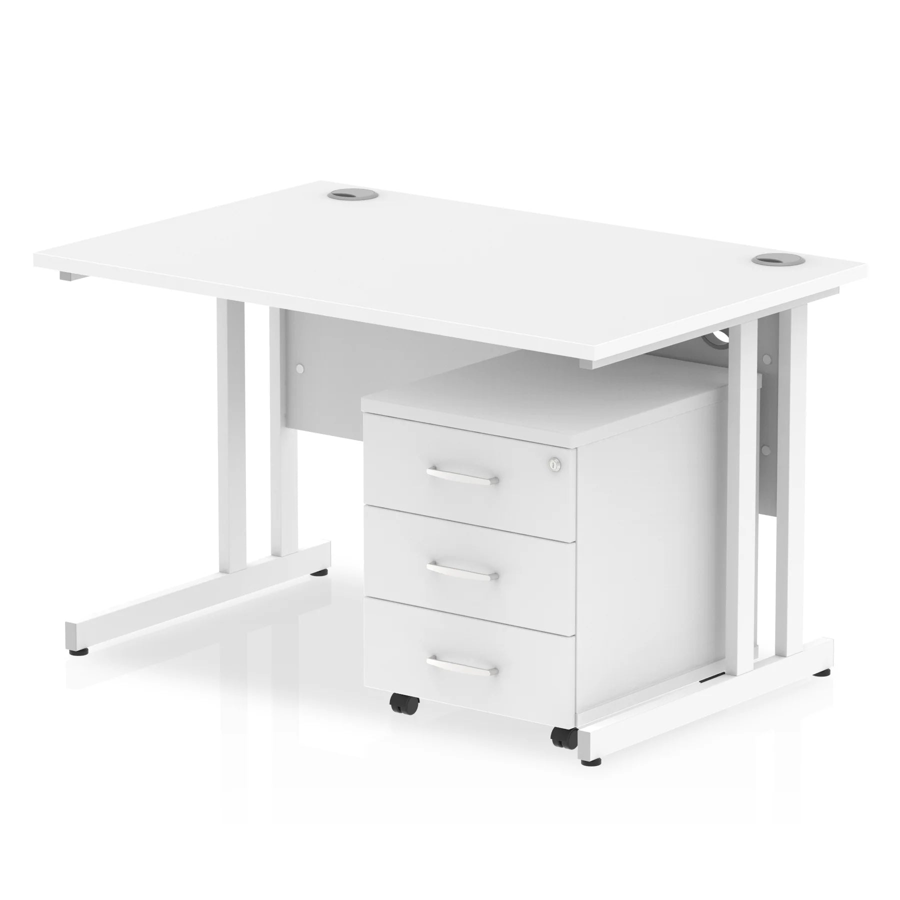 Impulse 1200mm Cantilever Straight Desk With Mobile Pedestal Bundle DY