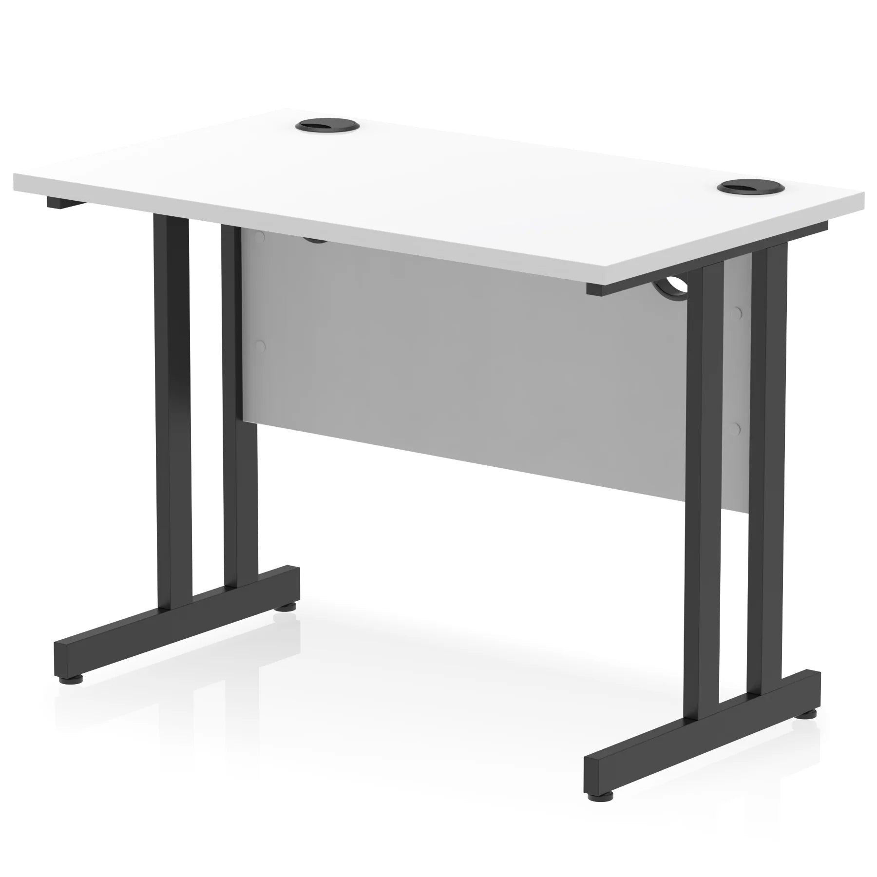 Impulse Straight Desk Cantilever Leg in White (800mm depth) DY