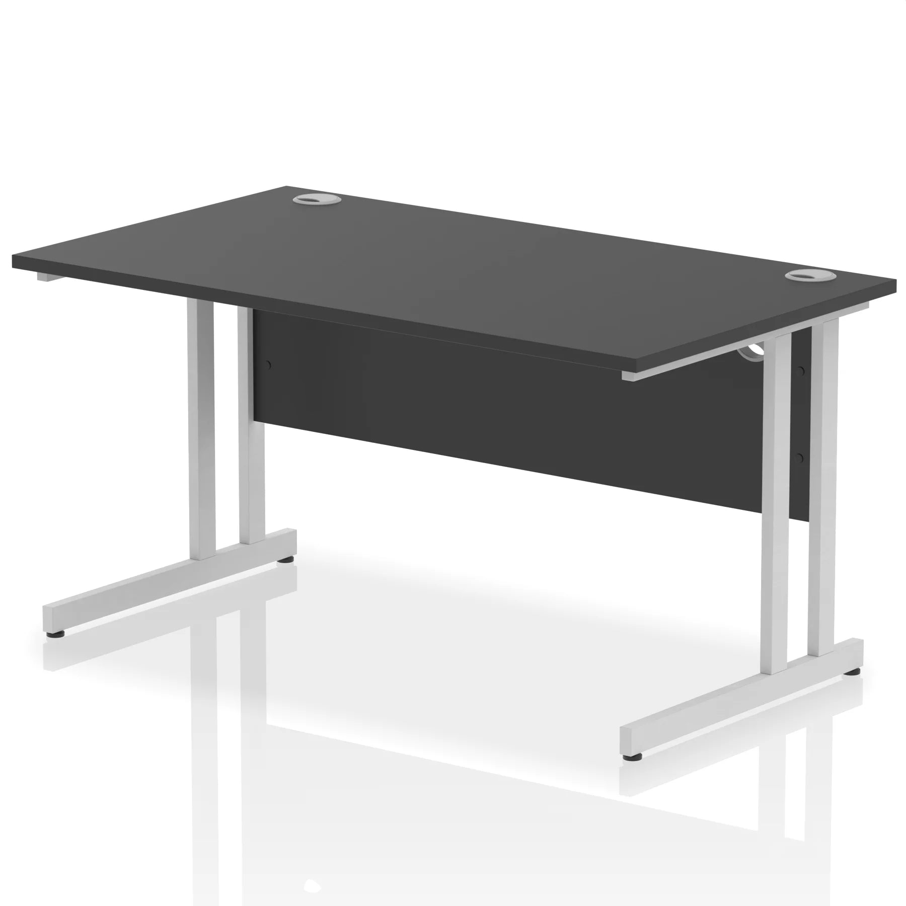 Impulse Straight Desk Cantilever Leg in Black (600mm depth) DY