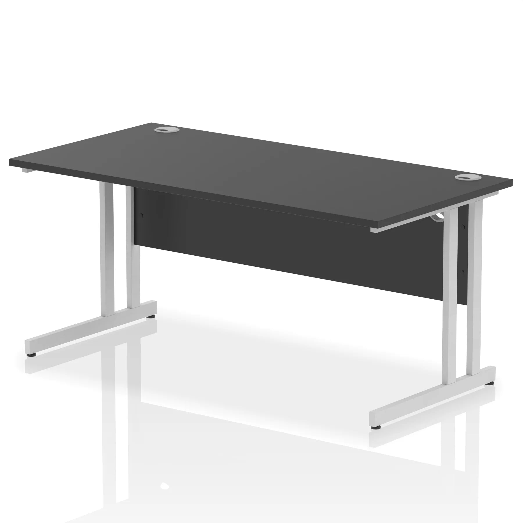 Impulse Straight Desk Cantilever Leg in Black (600mm depth) DY