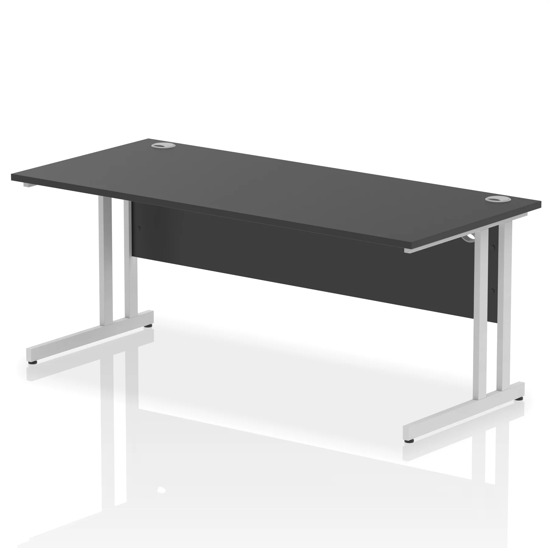 Impulse Straight Desk Cantilever Leg in Black (600mm depth) DY