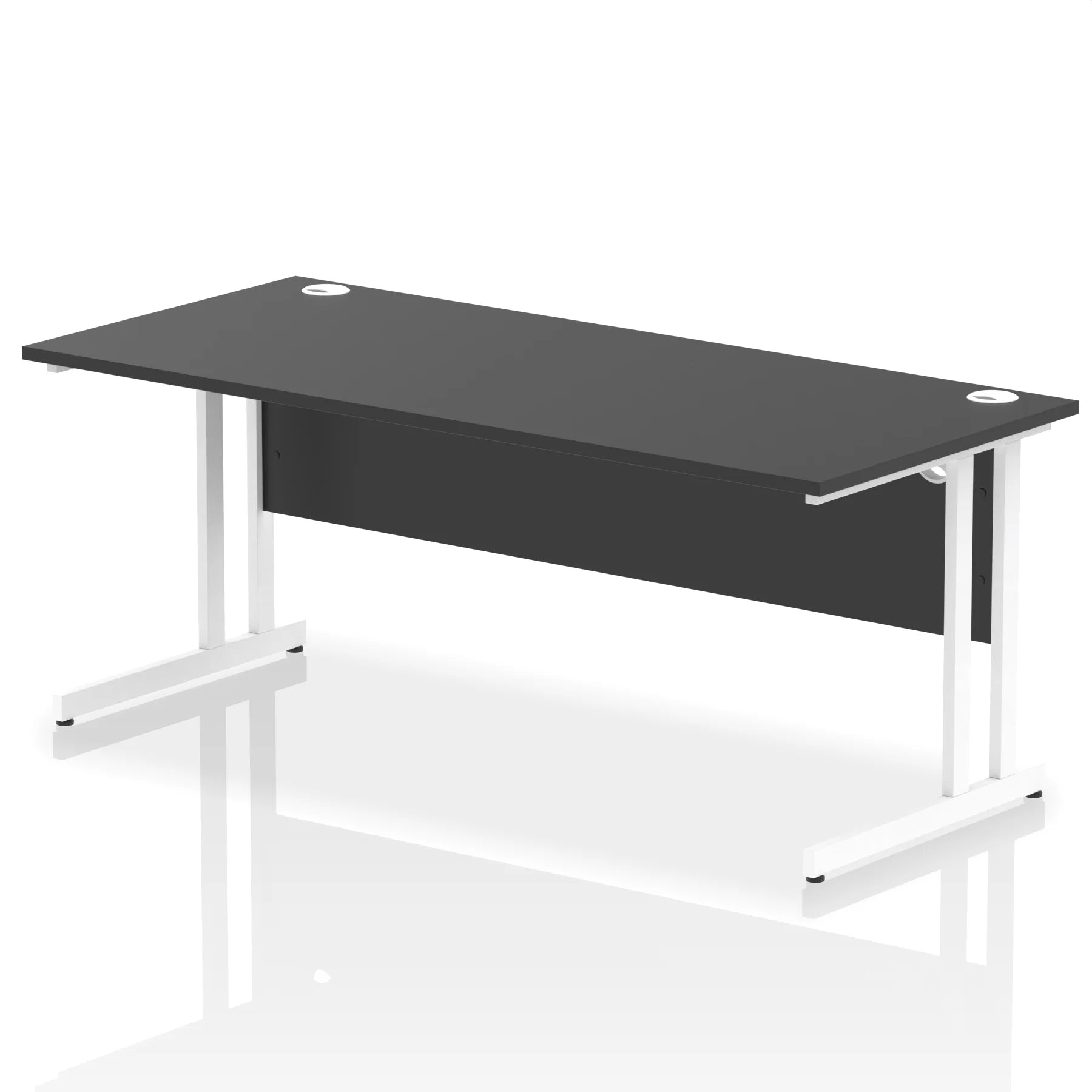Impulse Straight Desk Cantilever Leg in Black (600mm depth) DY