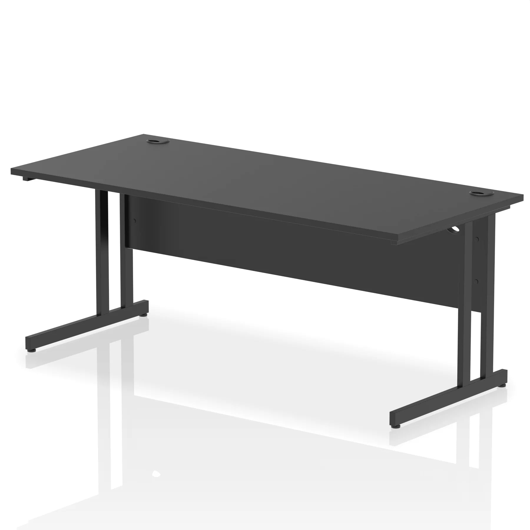 Impulse Straight Desk Cantilever Leg in Black (600mm depth) DY