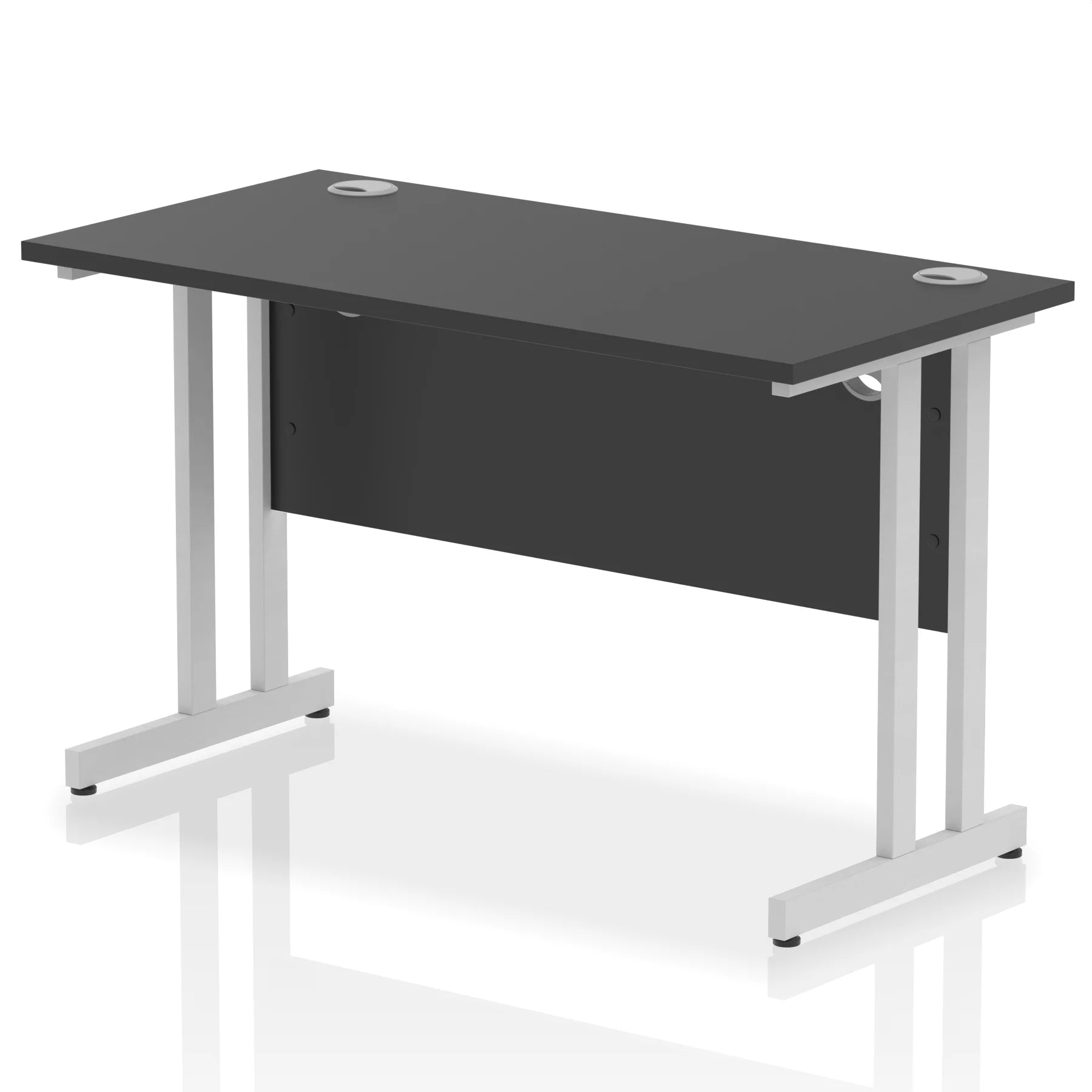 Impulse Straight Desk Cantilever Leg in Black (600mm depth) DY