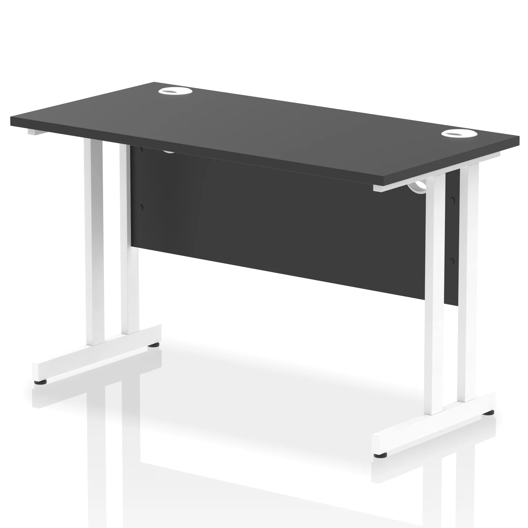 Impulse Straight Desk Cantilever Leg in Black (600mm depth) DY