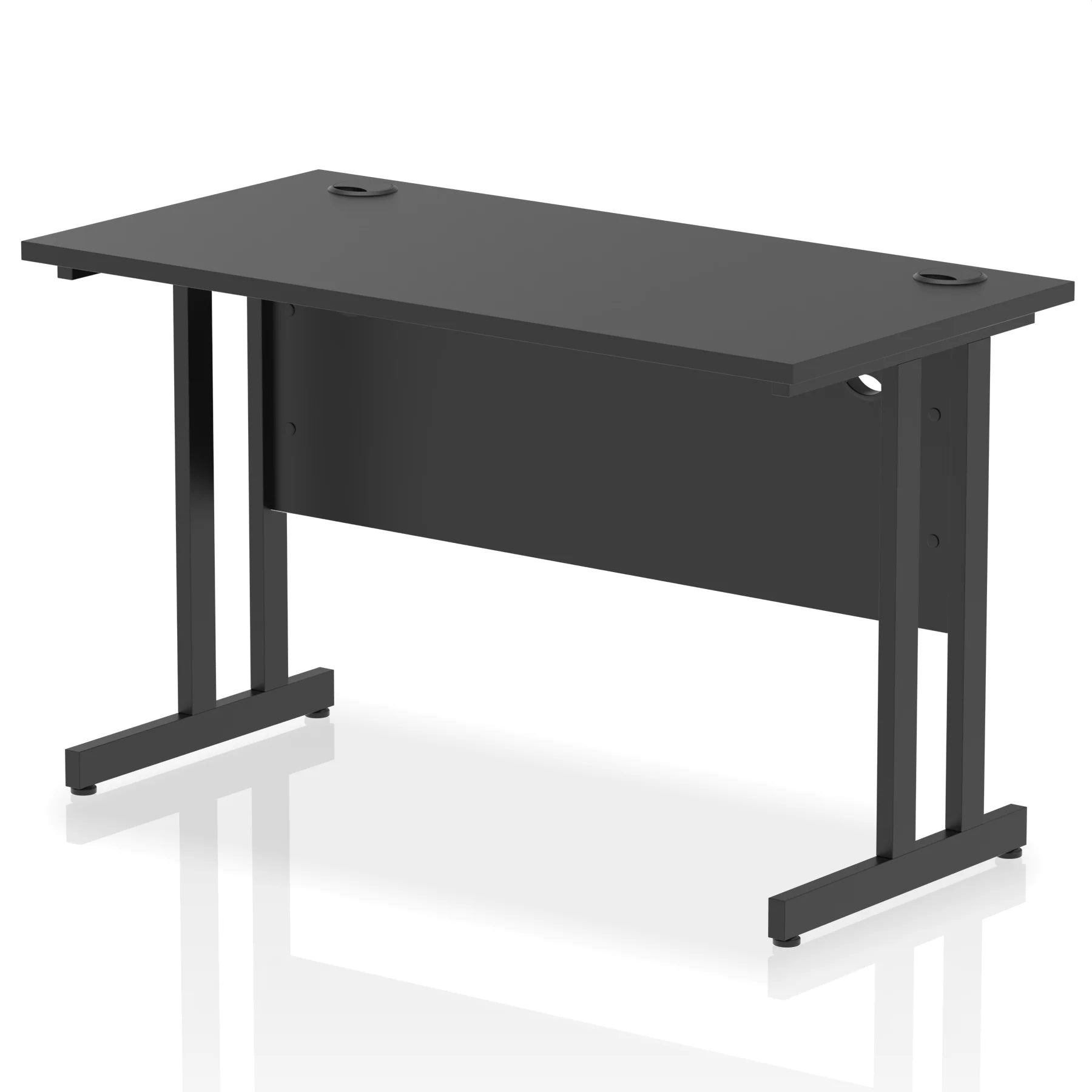 Impulse Straight Desk Cantilever Leg in Black (600mm depth) DY