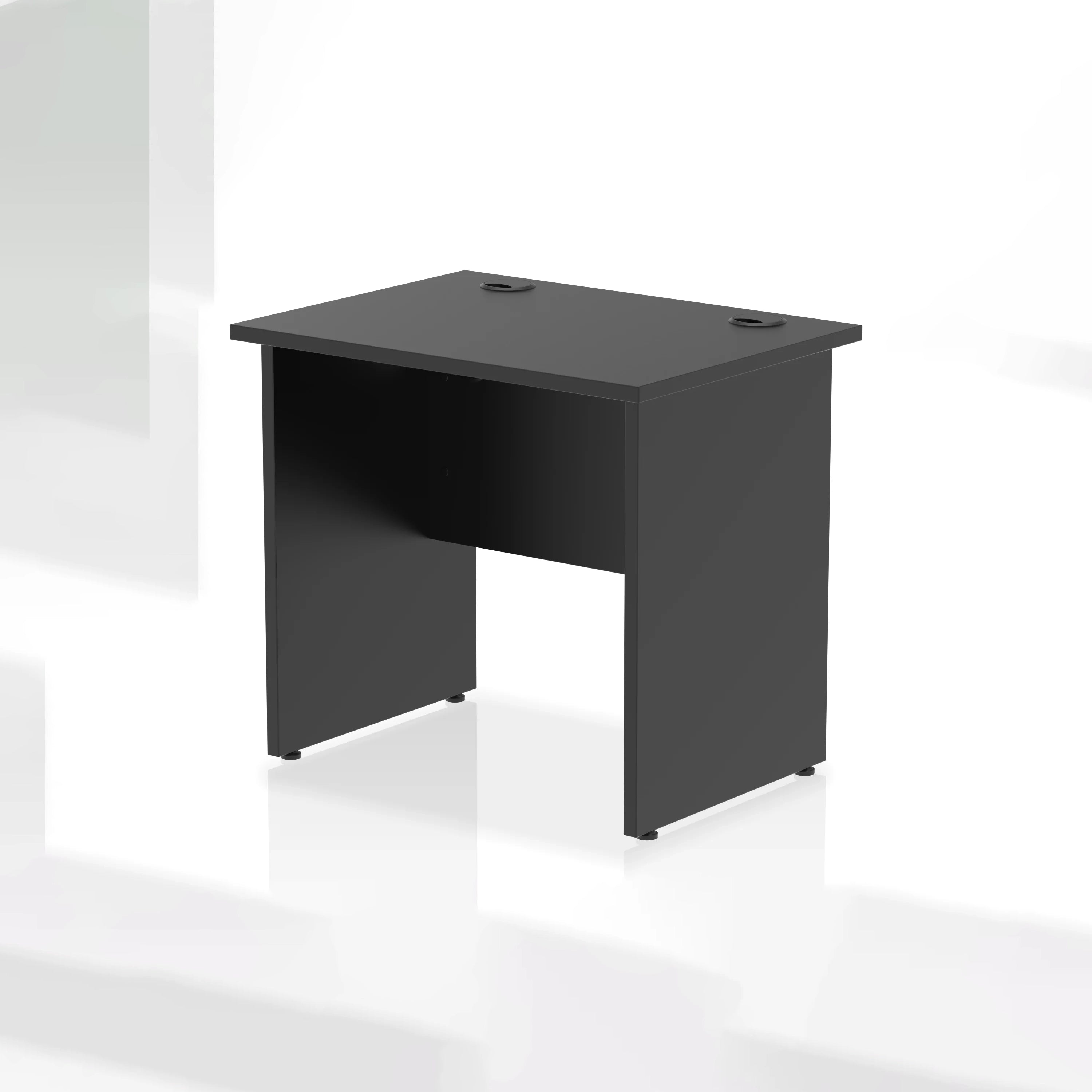 Impulse Straight Desk Panel Leg in Black (600mm depth) DY