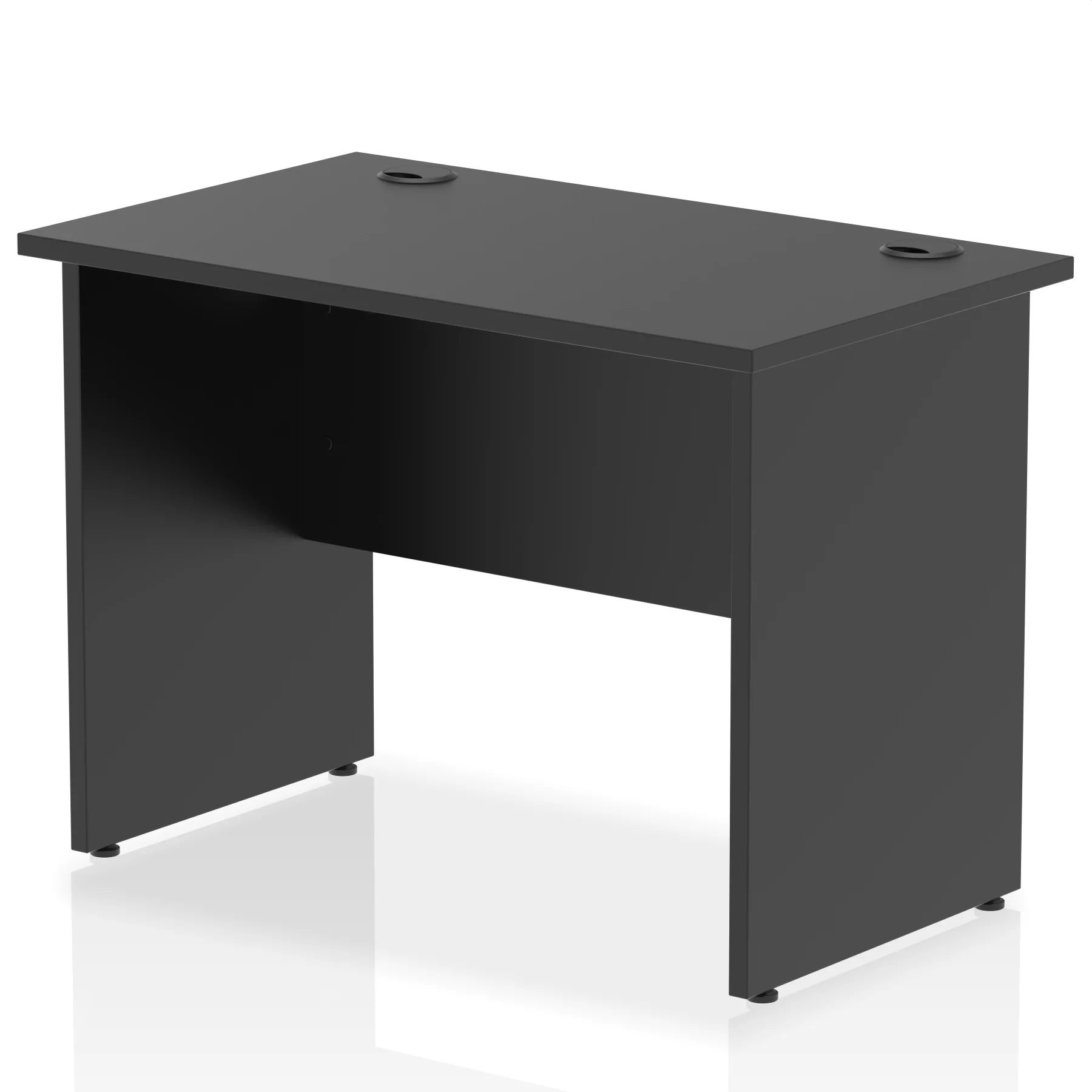 Impulse Straight Desk Panel Leg in Black (600mm depth) DY