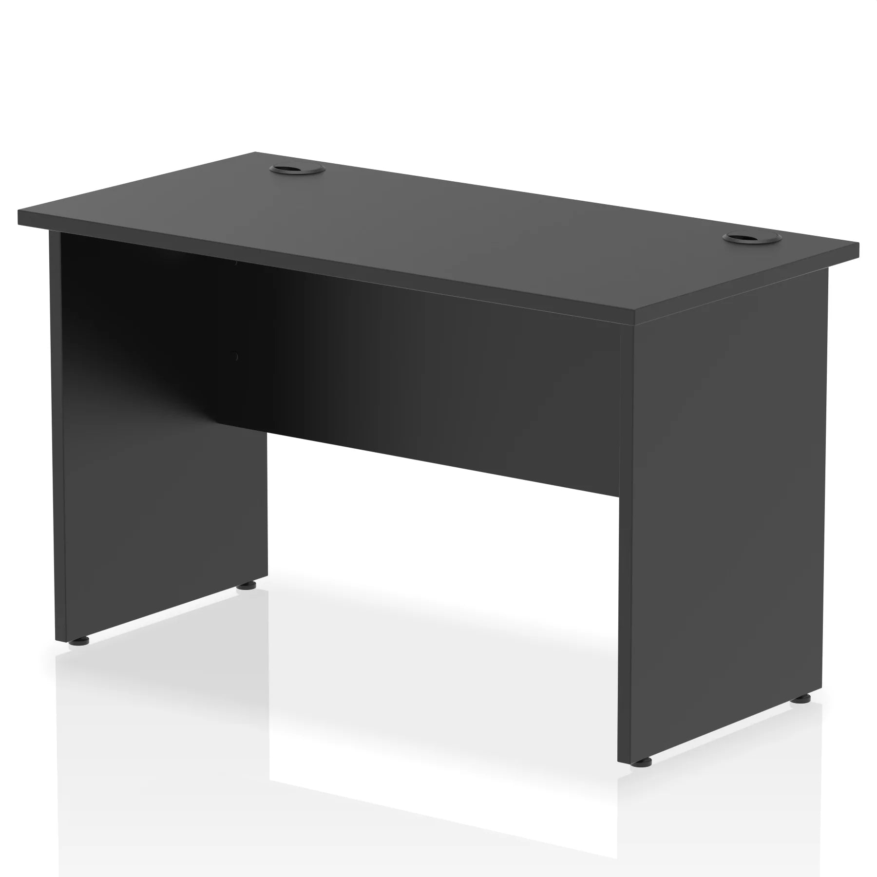 Impulse Straight Desk Panel Leg in Black (600mm depth) DY