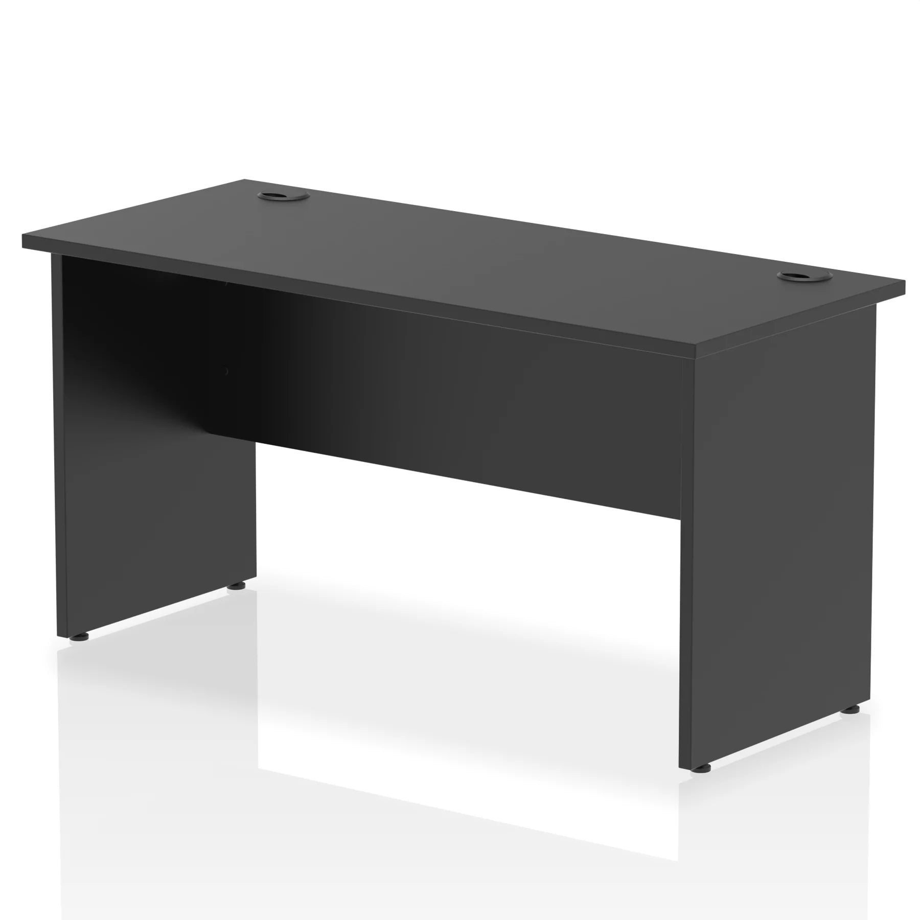 Impulse Straight Desk Panel Leg in Black (600mm depth) DY