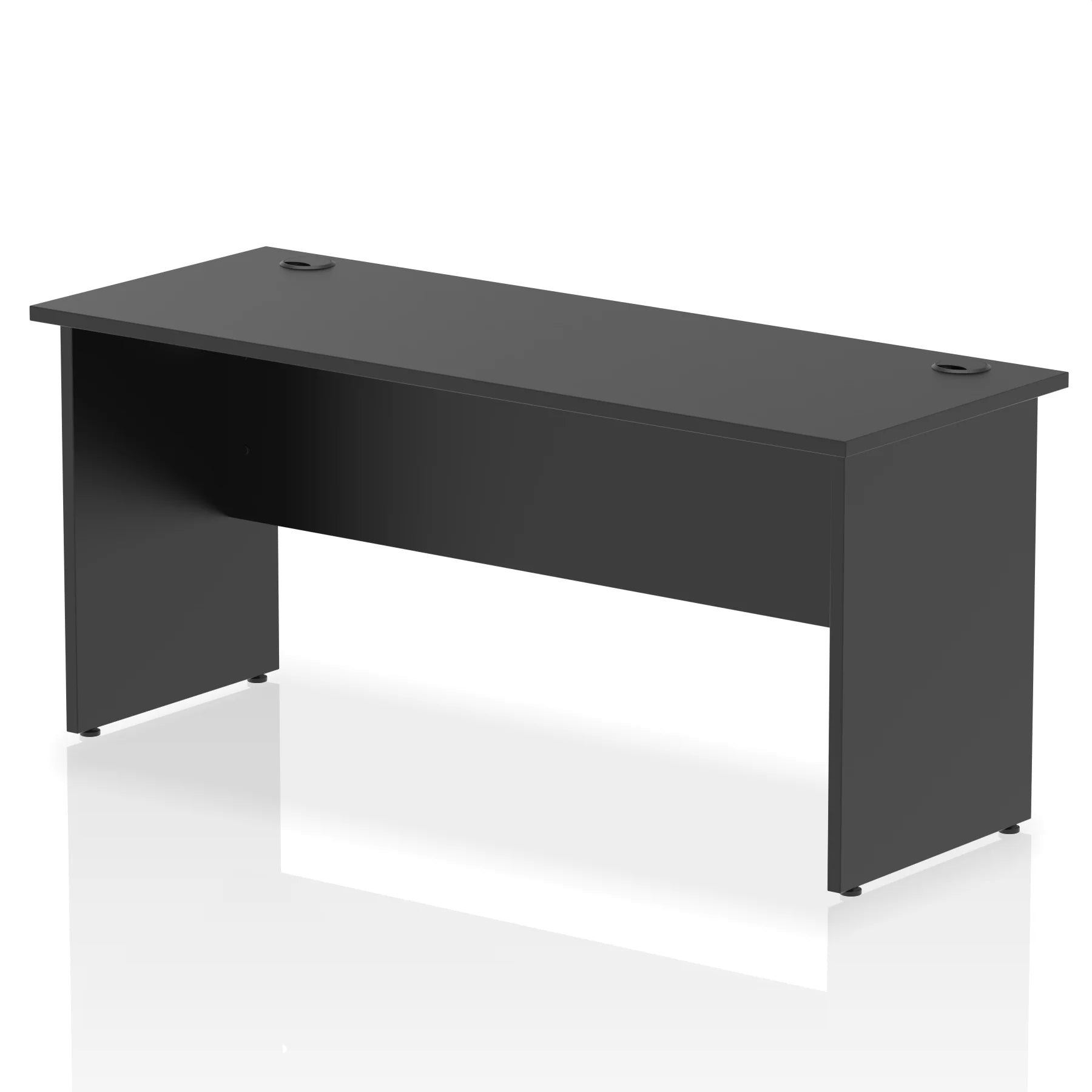 Impulse Straight Desk Panel Leg in Black (600mm depth) DY
