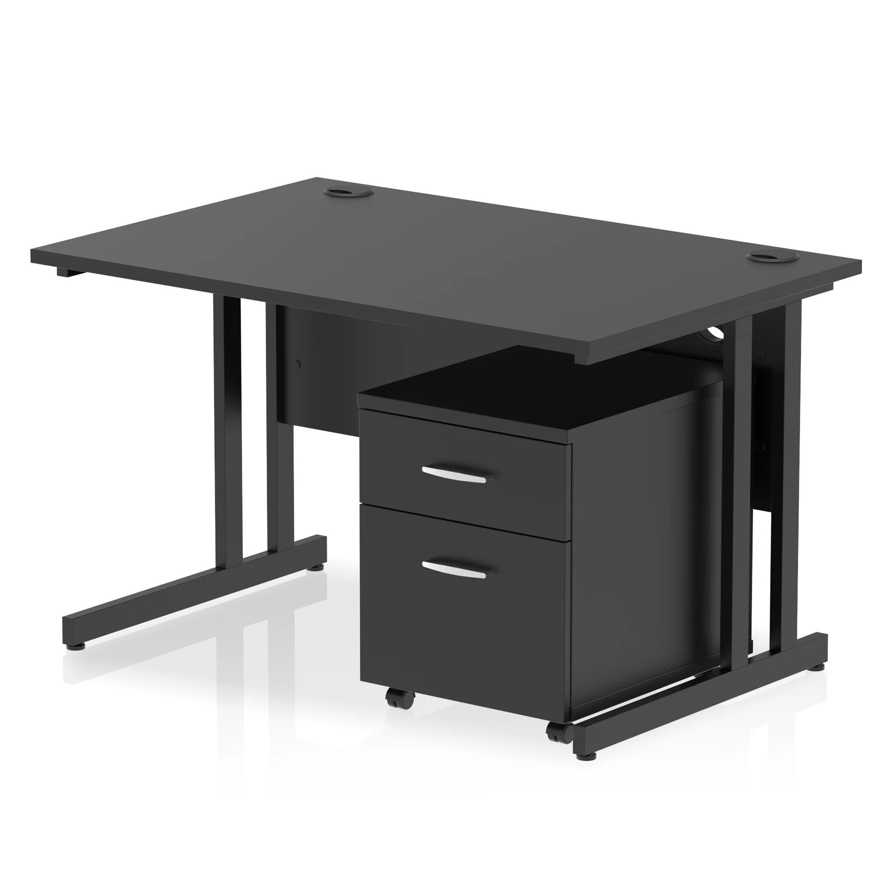 Impulse 1200mm Cantilever Straight Desk With Mobile Pedestal Bundle DY