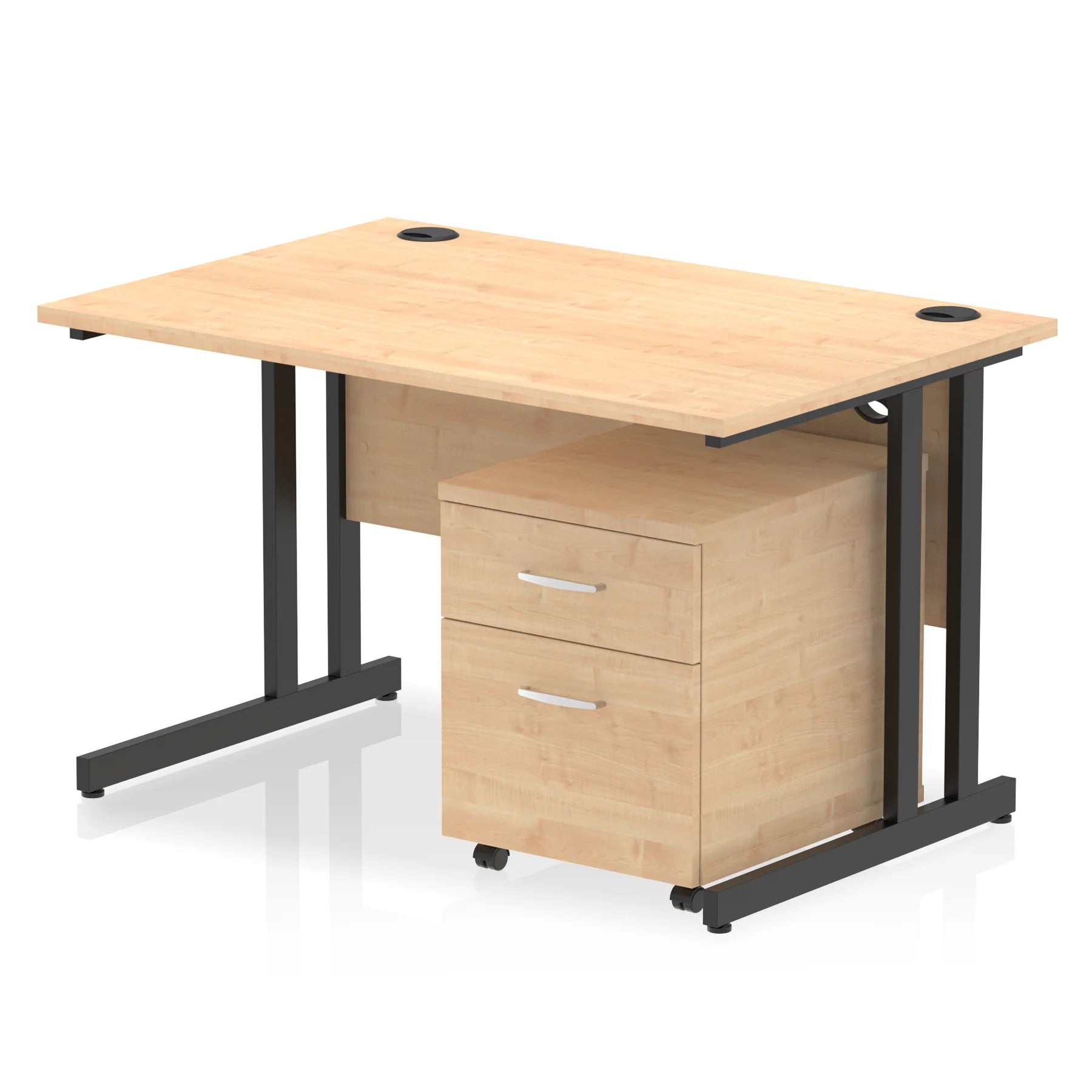 Impulse 1200mm Cantilever Straight Desk With Mobile Pedestal Bundle DY