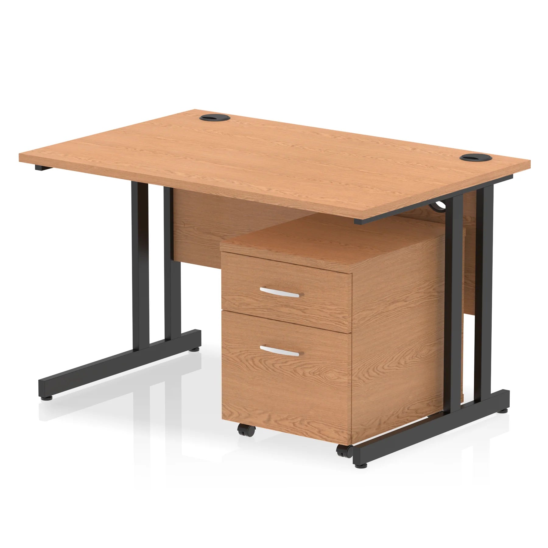 Impulse 1200mm Cantilever Straight Desk With Mobile Pedestal Bundle DY