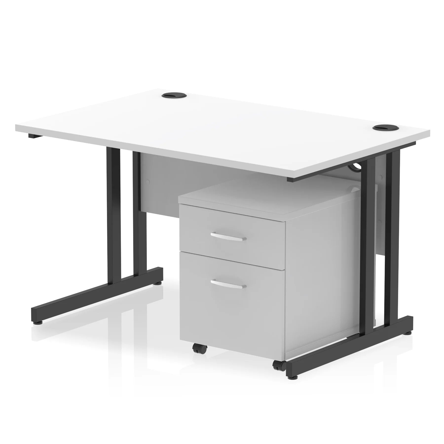 Impulse 1200mm Cantilever Straight Desk With Mobile Pedestal Bundle DY