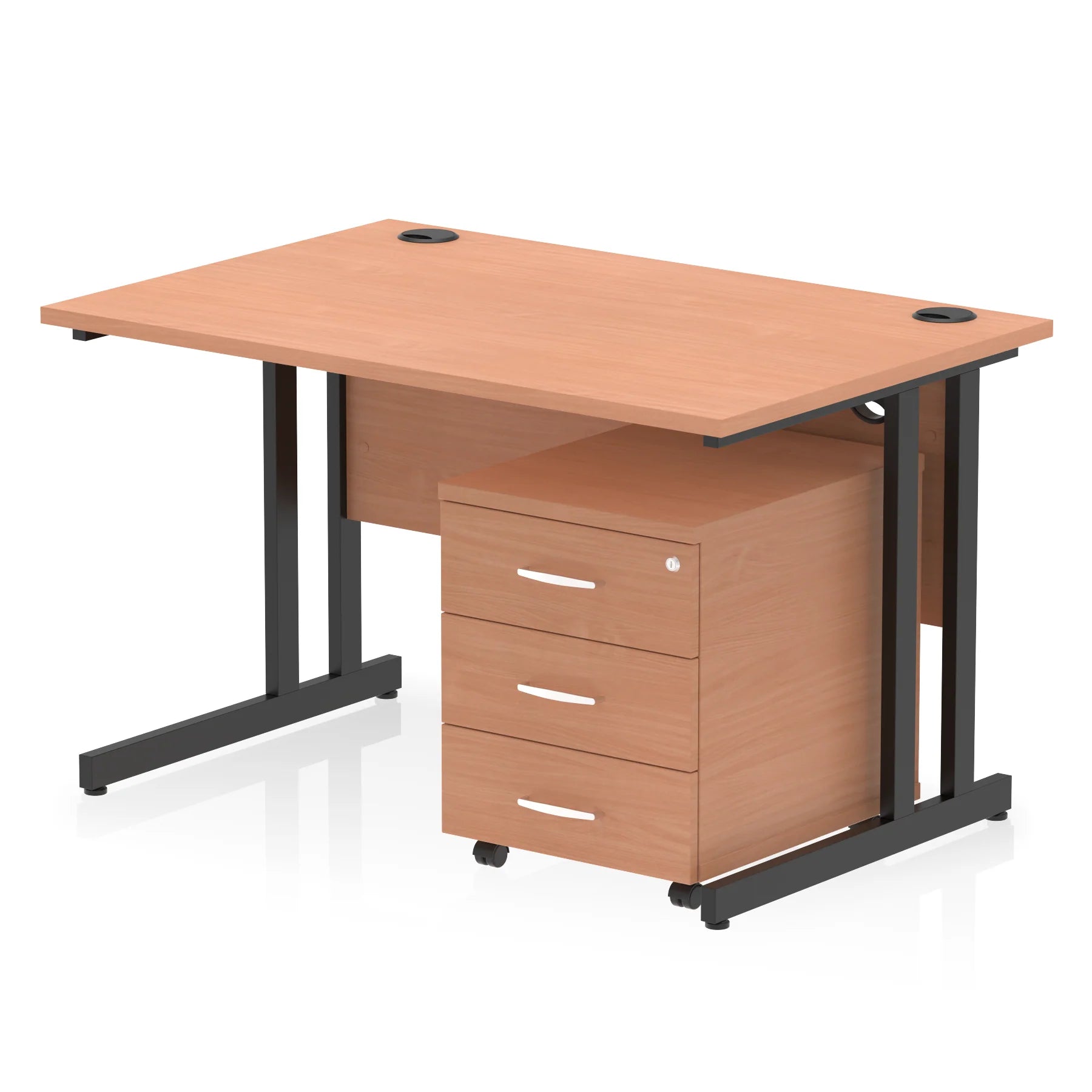 Impulse 1200mm Cantilever Straight Desk With Mobile Pedestal Bundle DY