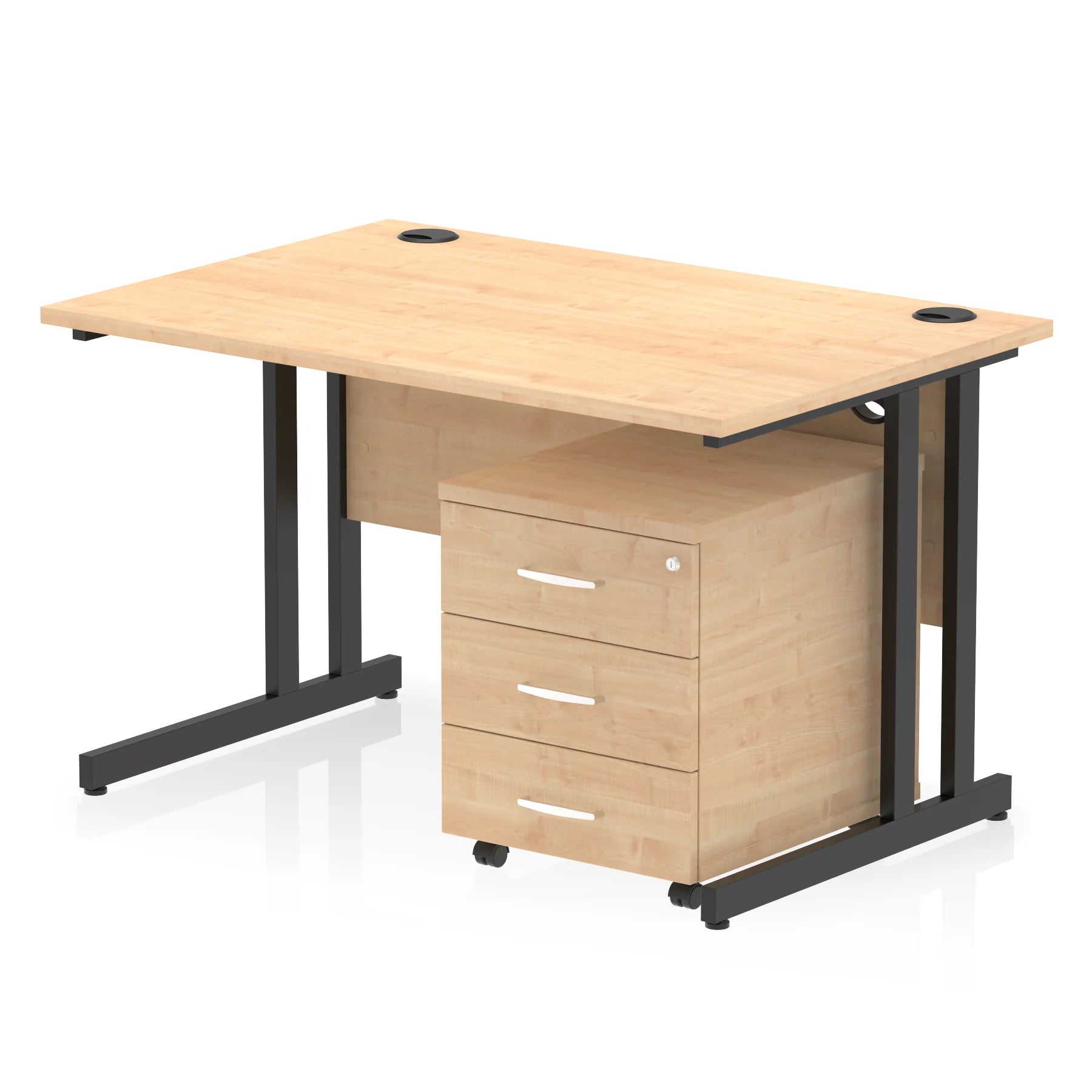 Impulse 1200mm Cantilever Straight Desk With Mobile Pedestal Bundle DY