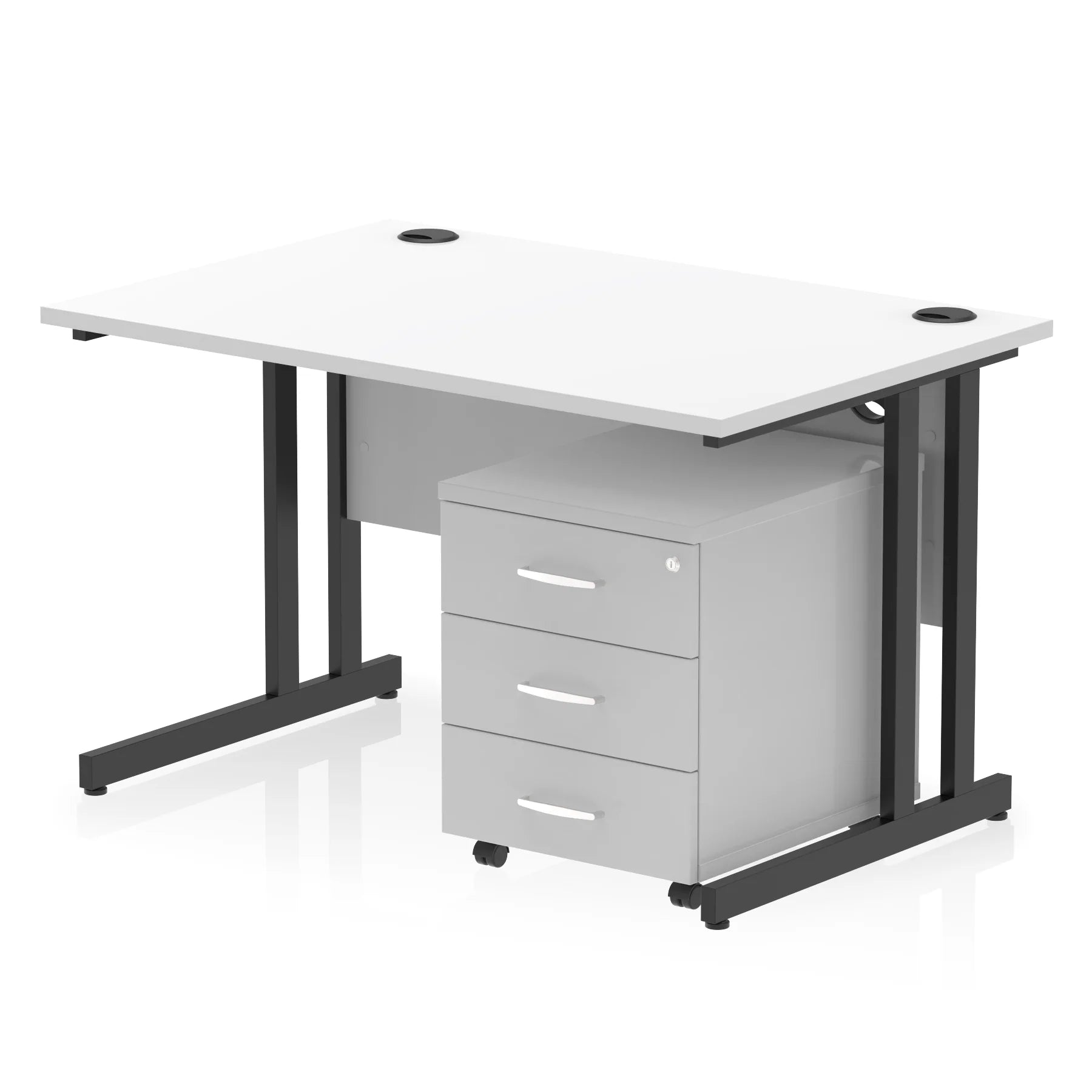 Impulse 1200mm Cantilever Straight Desk With Mobile Pedestal Bundle DY
