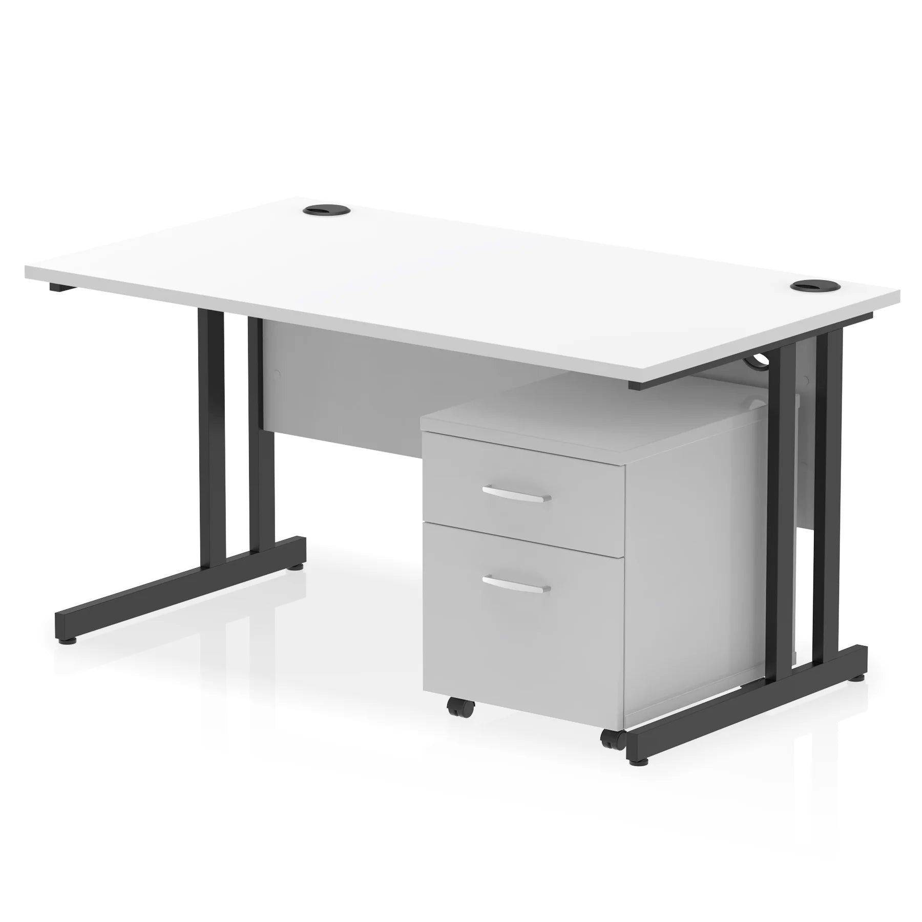 Impulse 1400mm Cantilever Straight Desk With Mobile Pedestal Bundle DY
