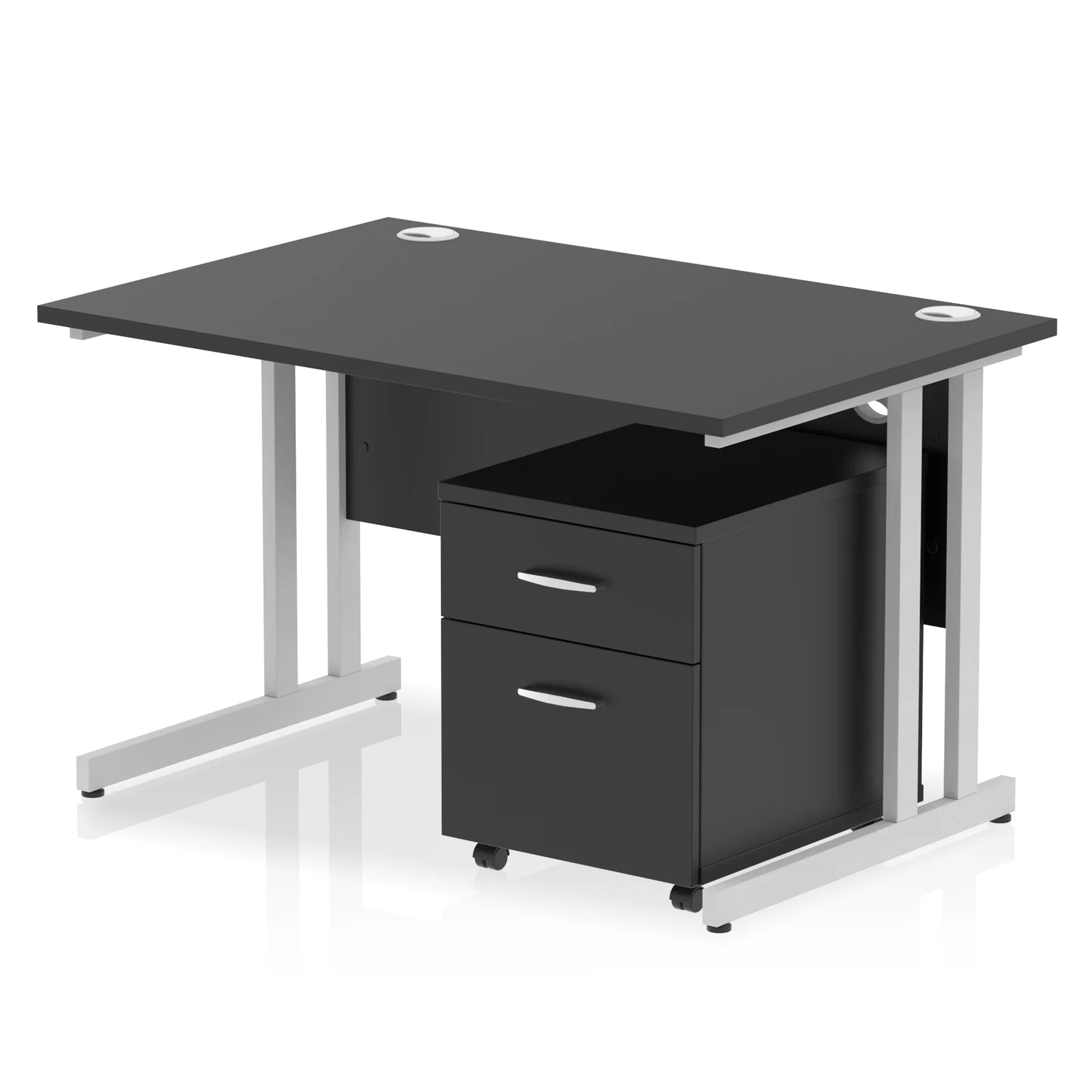 Impulse 1200mm Cantilever Straight Desk With Mobile Pedestal Bundle DY