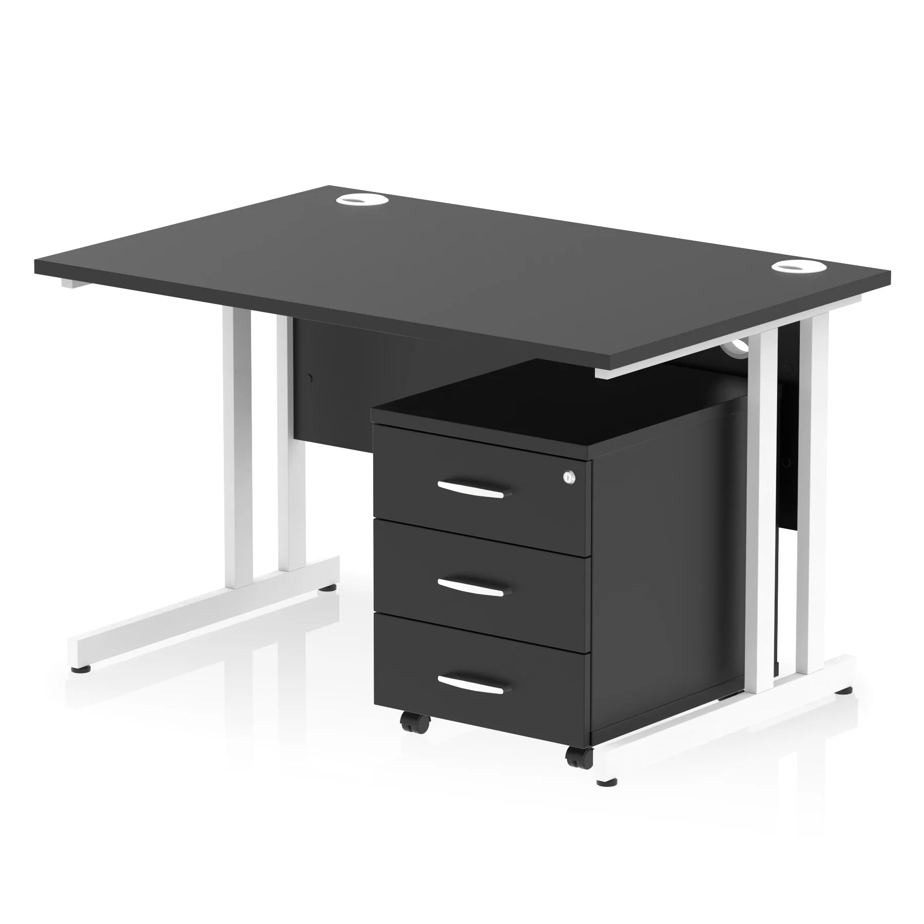 Impulse 1200mm Cantilever Straight Desk With Mobile Pedestal Bundle DY