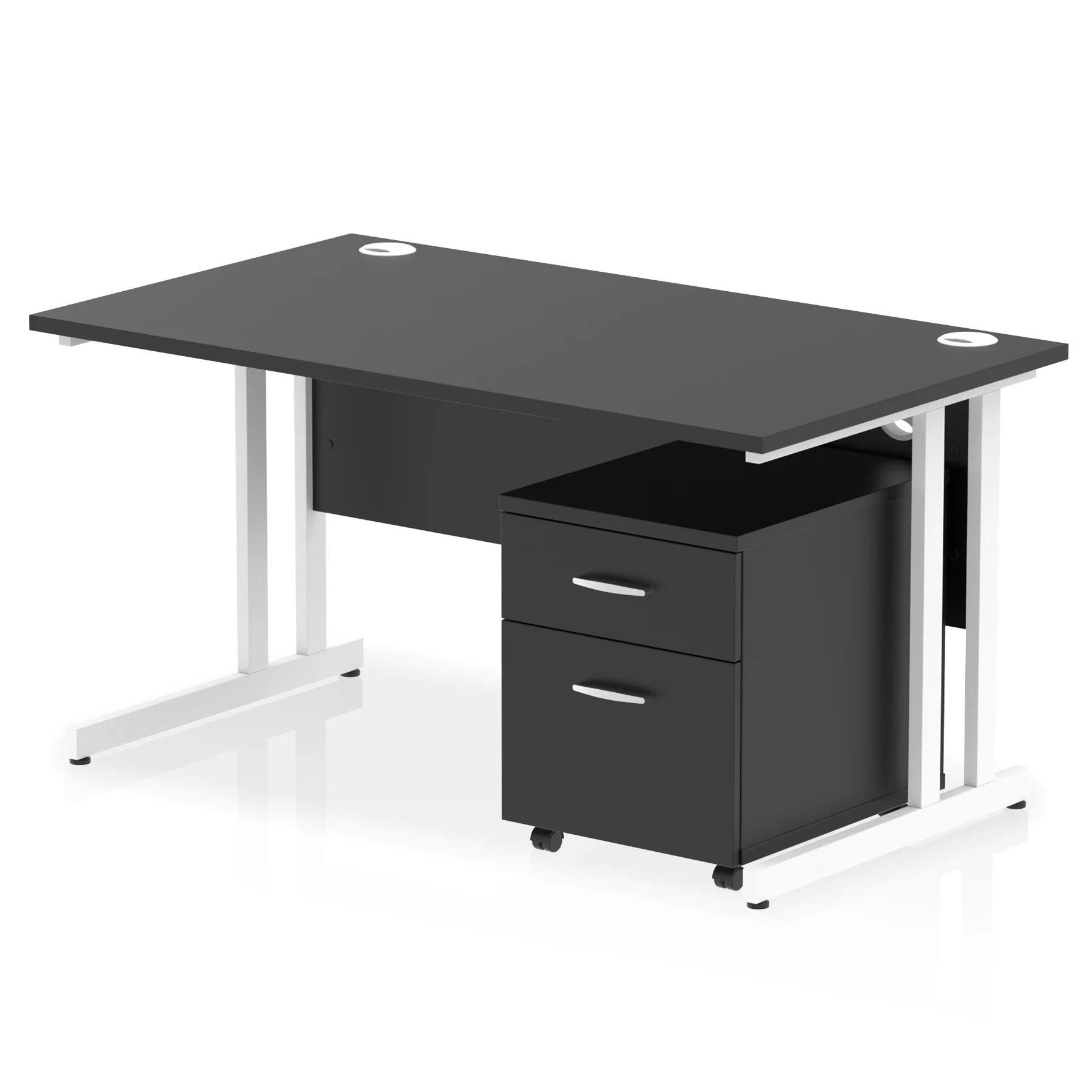 Impulse 1400mm Cantilever Straight Desk With Mobile Pedestal Bundle DY