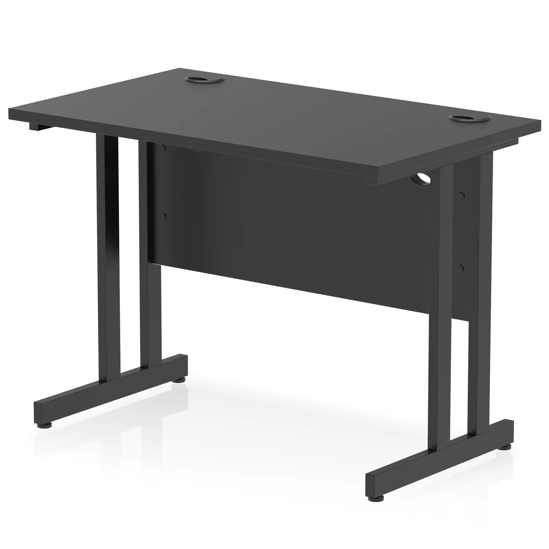 Impulse Straight Desk Cantilever Leg in Black (600mm depth) DY