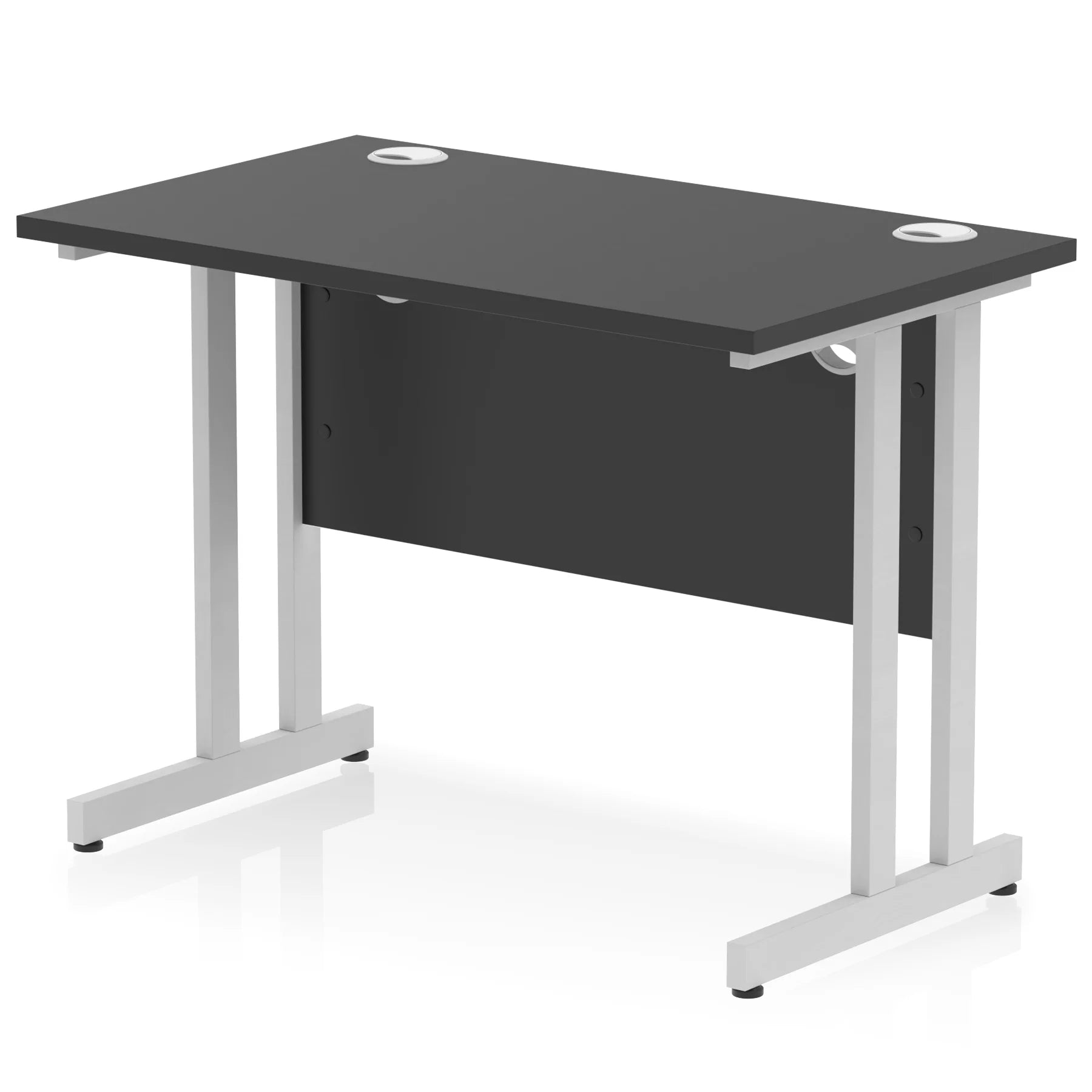 Impulse Straight Desk Cantilever Leg in Black (600mm depth) DY