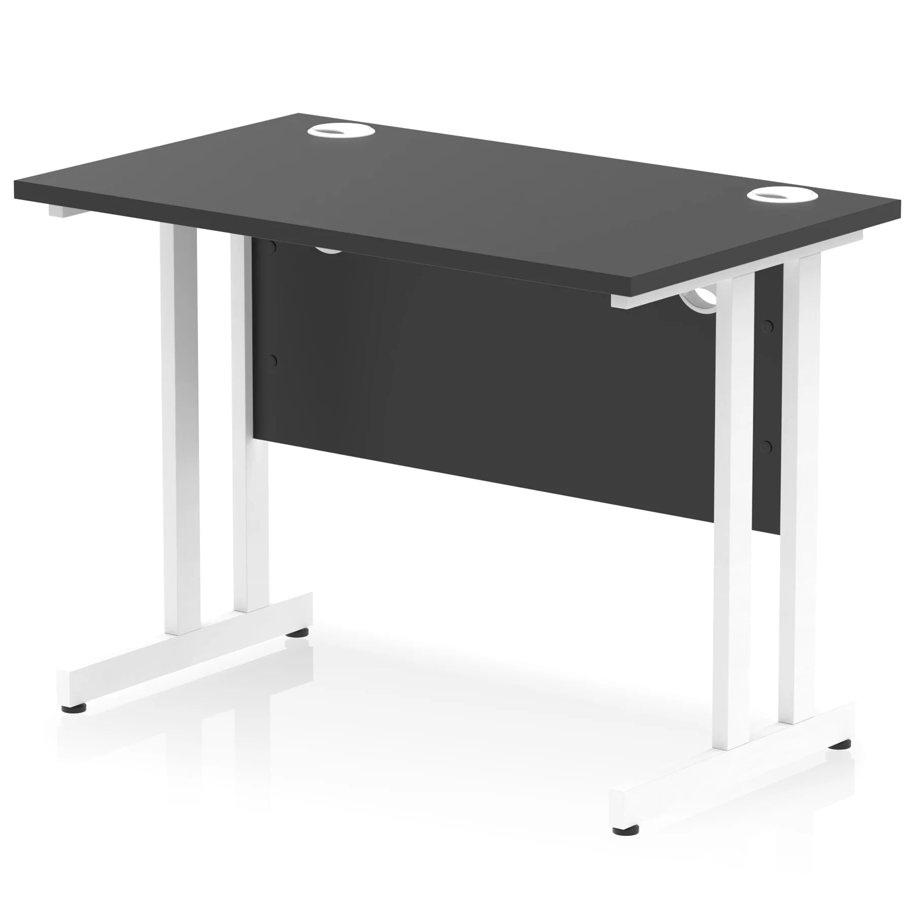 Impulse Straight Desk Cantilever Leg in Black (600mm depth) DY
